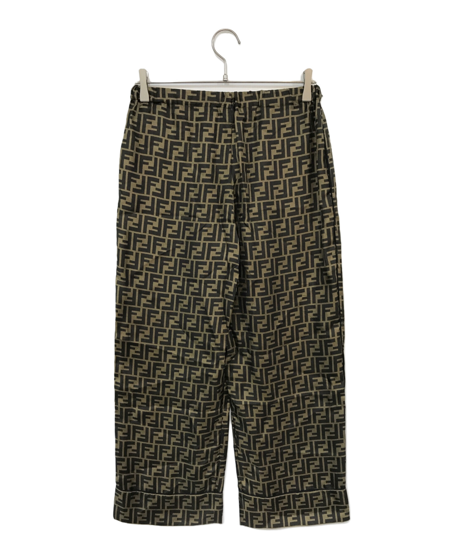 中古・古着通販】FENDI (フェンディ) ズッカ柄シルクパンツ ブラウン 