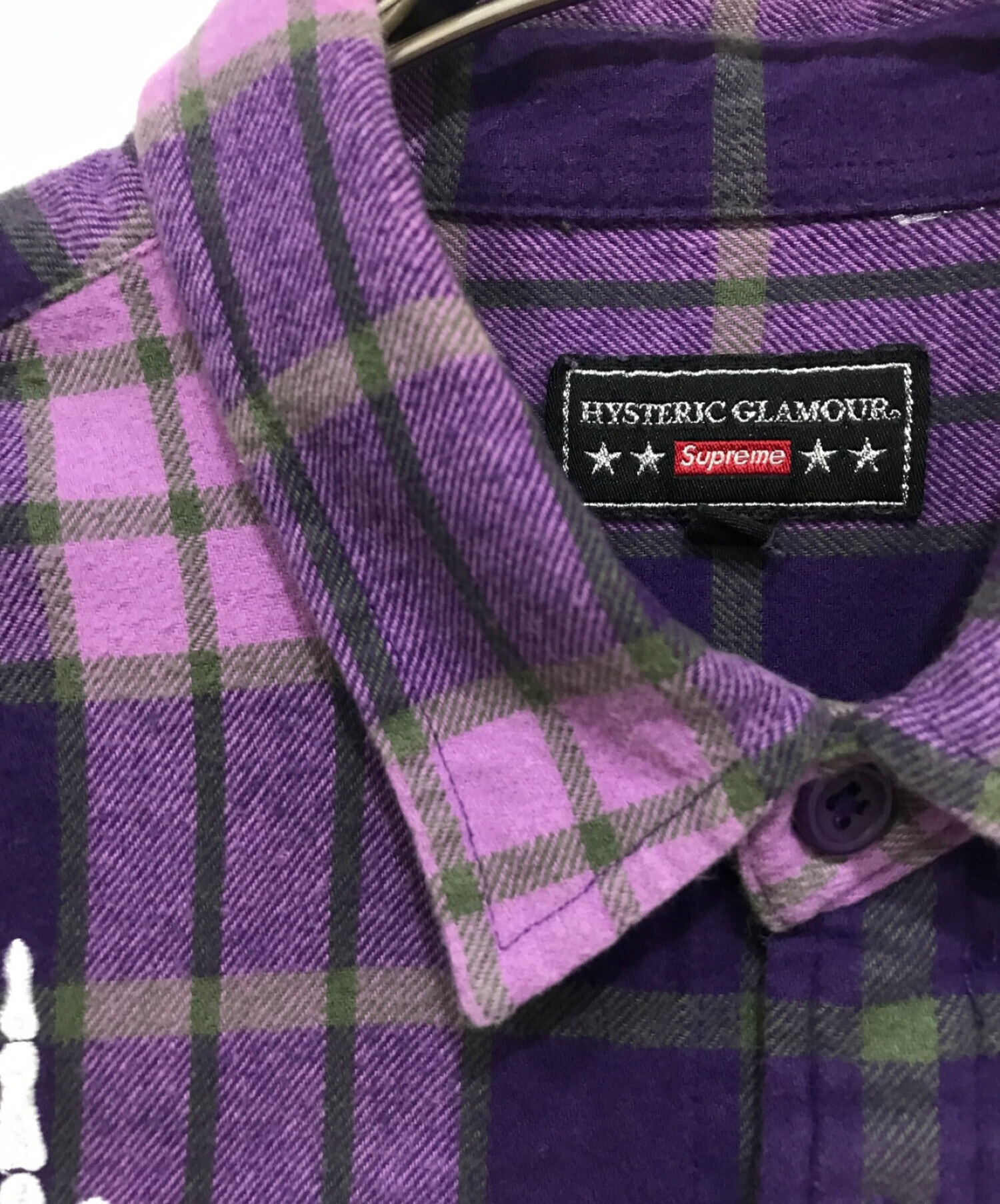 新品 送料無料 Supreme Plaid Flannel Shirt 紫