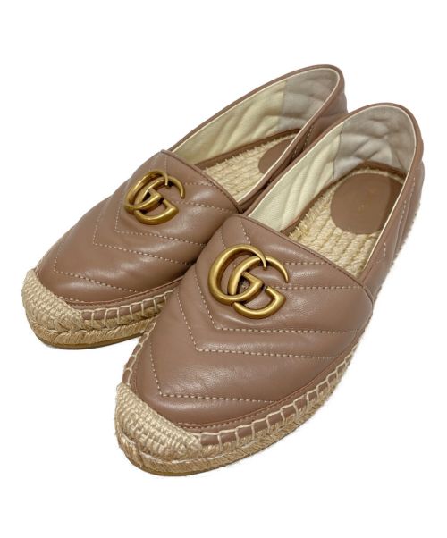 中古・古着通販】GUCCI (グッチ) ダブルG付きレザーエスパドリーユ 