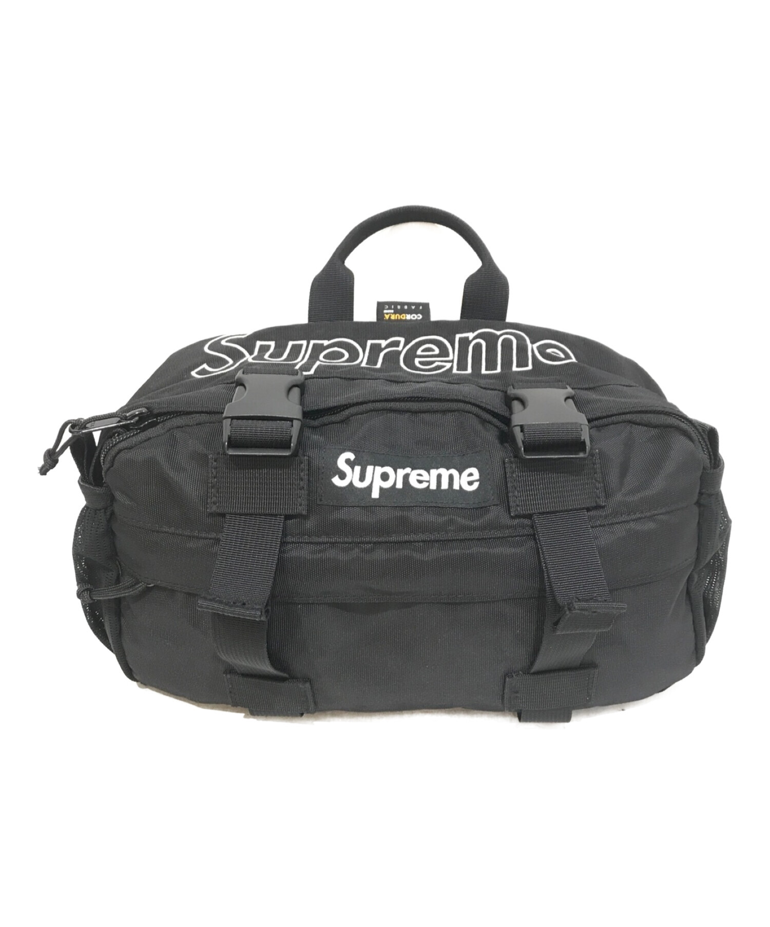 supreme 黒 ウエストバッグ