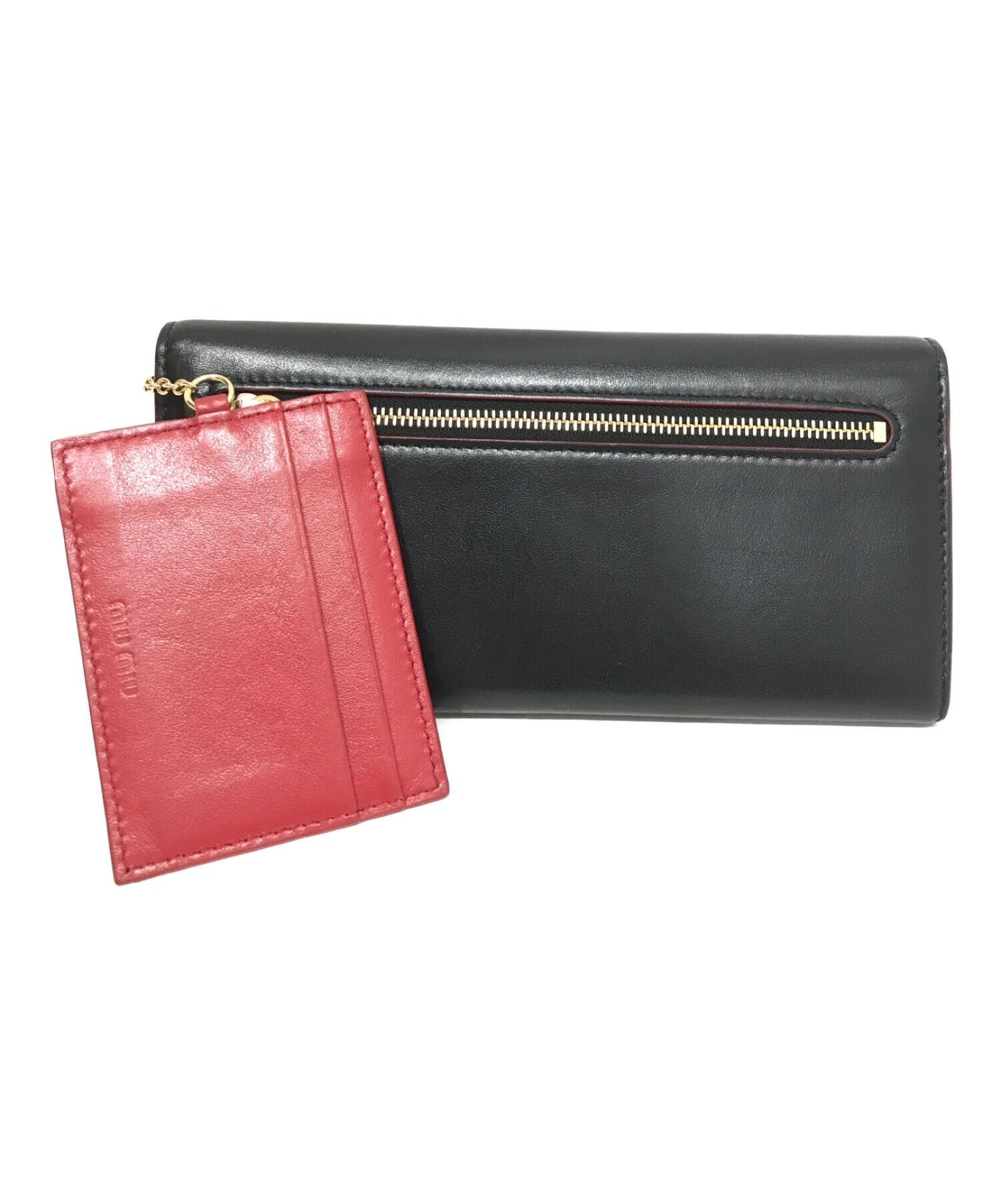 中古・古着通販】MIU MIU (ミュウミュウ) 長財布 ブラック｜ブランド 