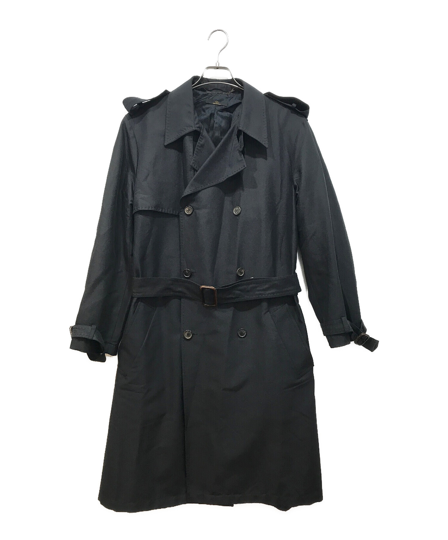 VALENTINO ヴァレンティノ トレンチコート 48(L位) 黒 【古着】【中古】