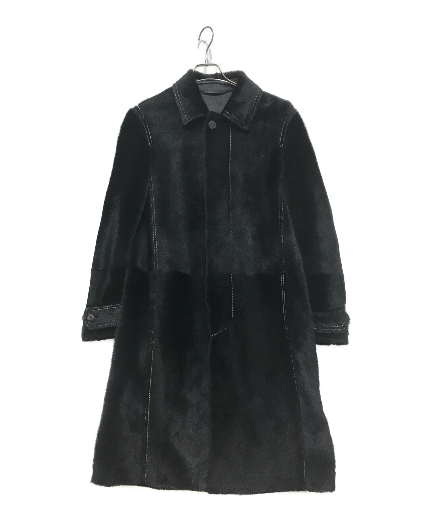 RED VALENTINO ファー付きコート 黒 【公式通販】