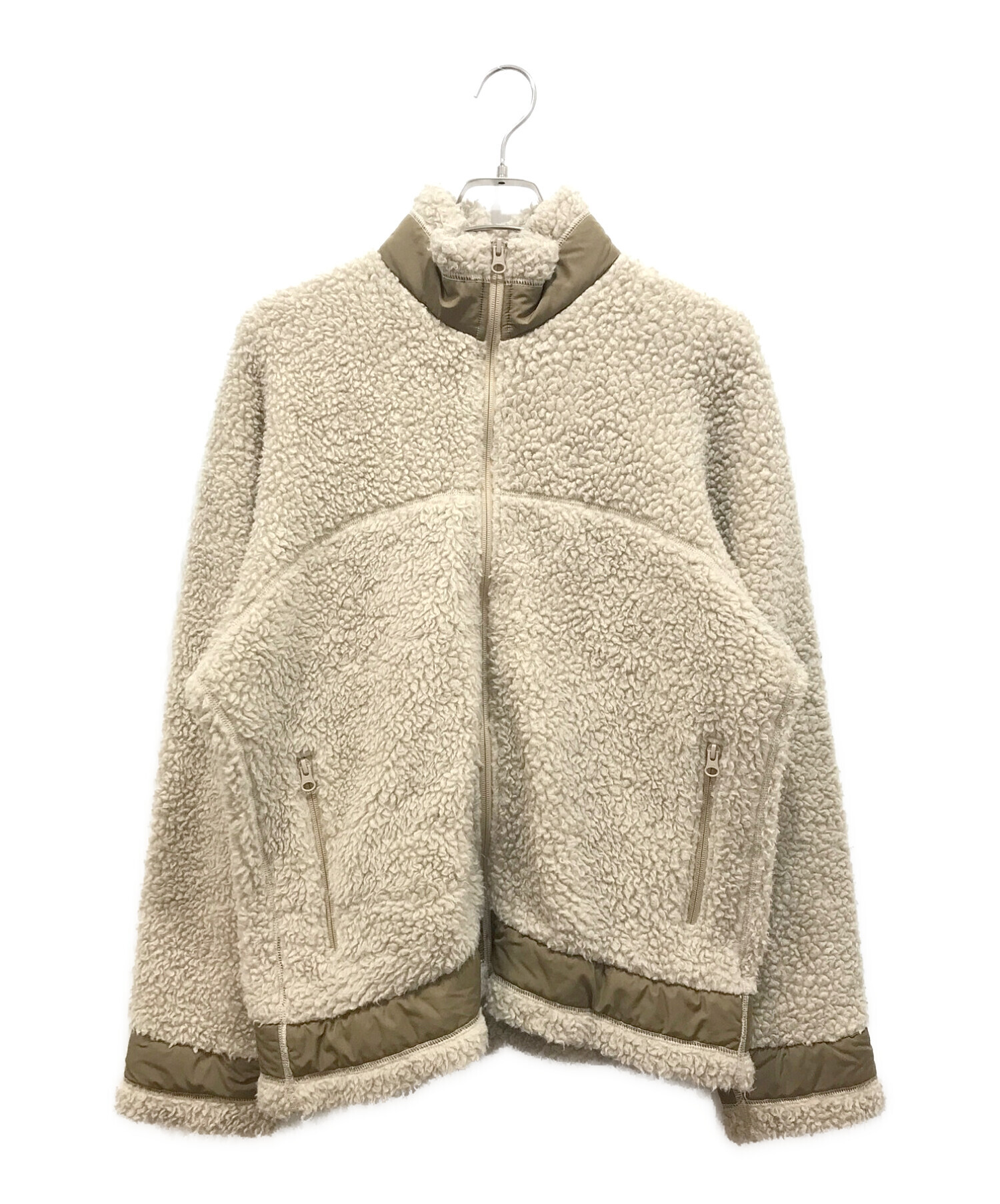 UNFIL (アンフィル) wool pile boa fleece full zip jacket ベージュ サイズ:5