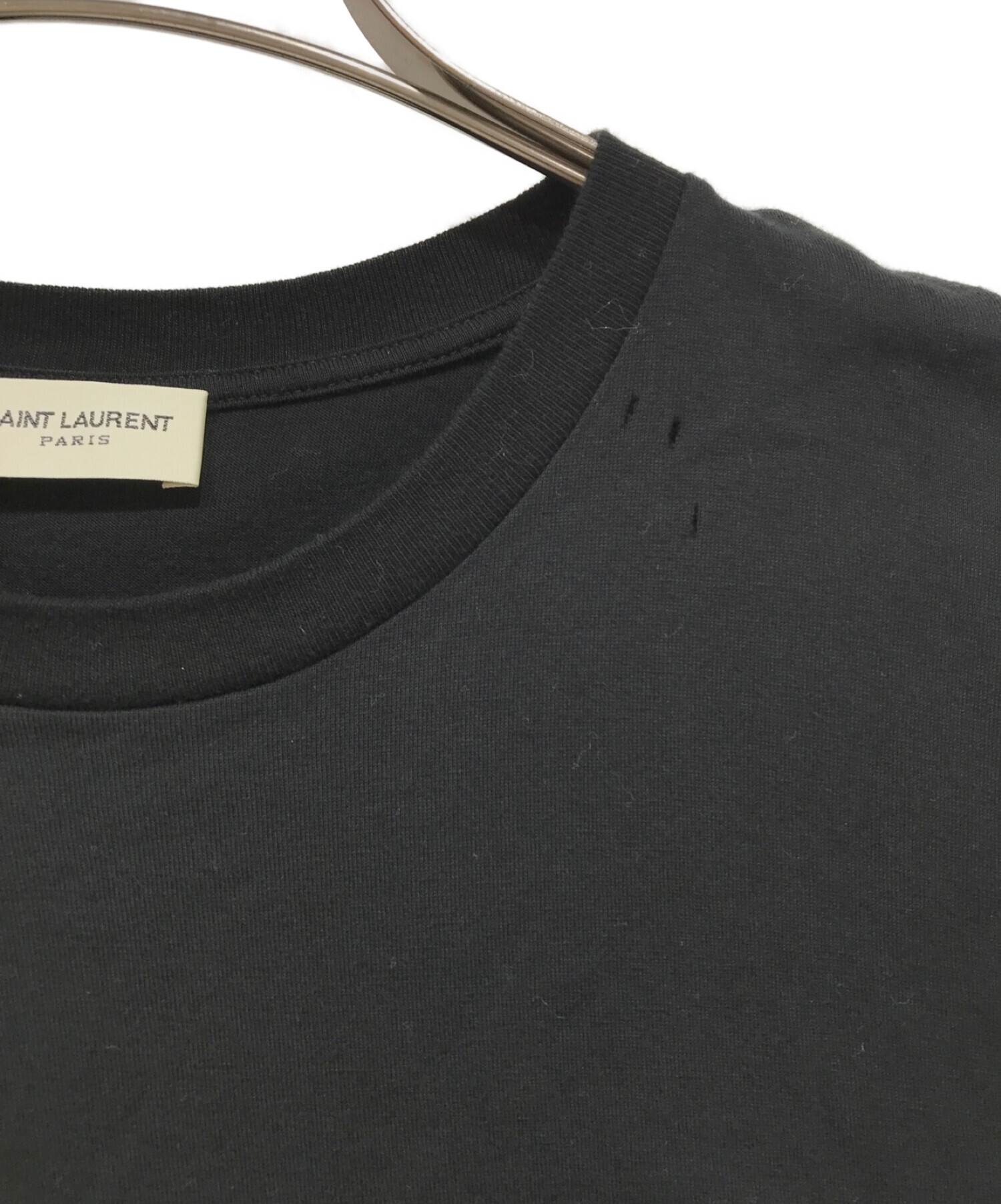 【希少XLサイズ】サンローランパリ ダメージ加工 クラシックロゴ Tシャツ 正規