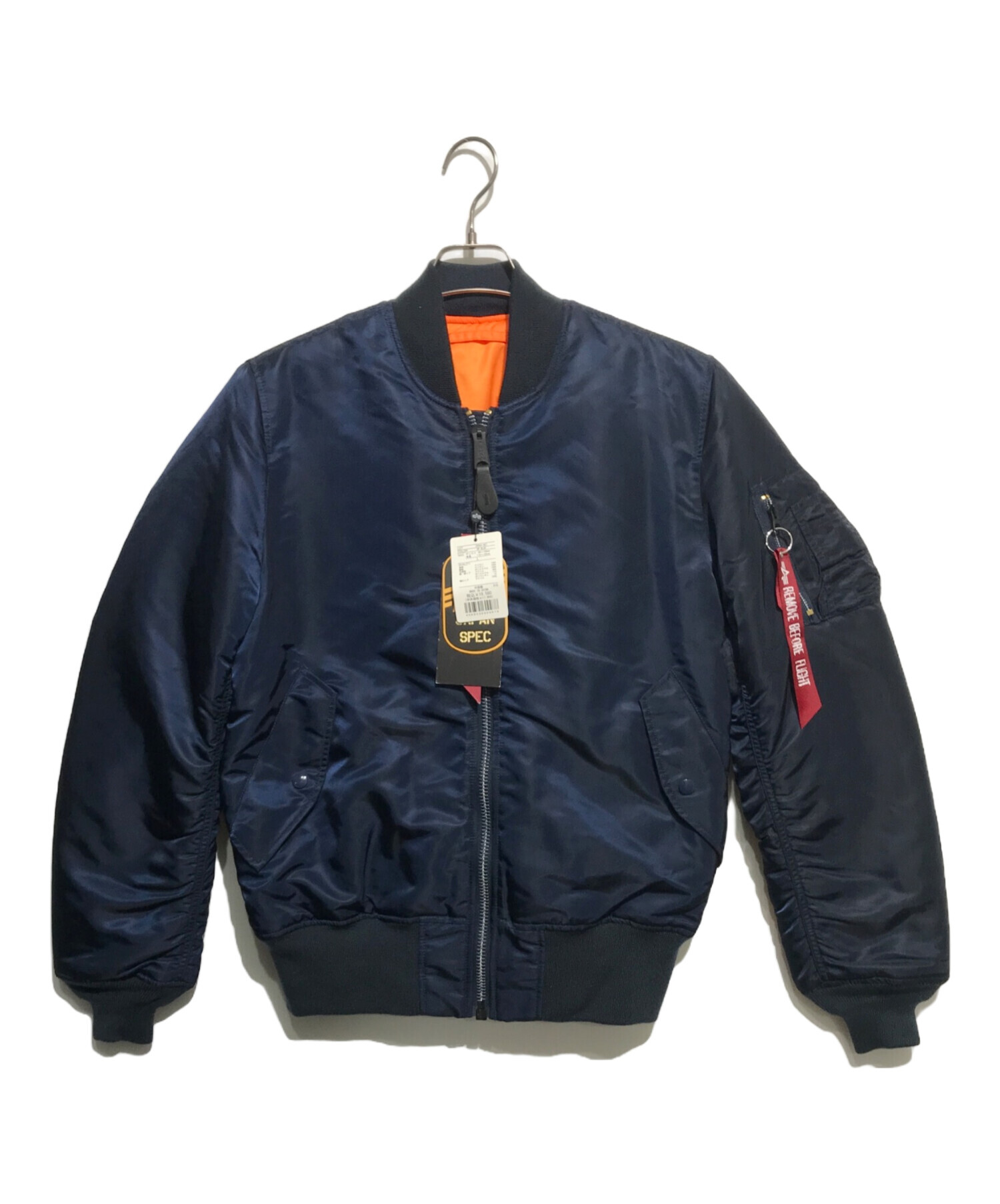 中古・古着通販】ALPHA (アルファ) MA-1ジャケット ネイビー サイズ:L 