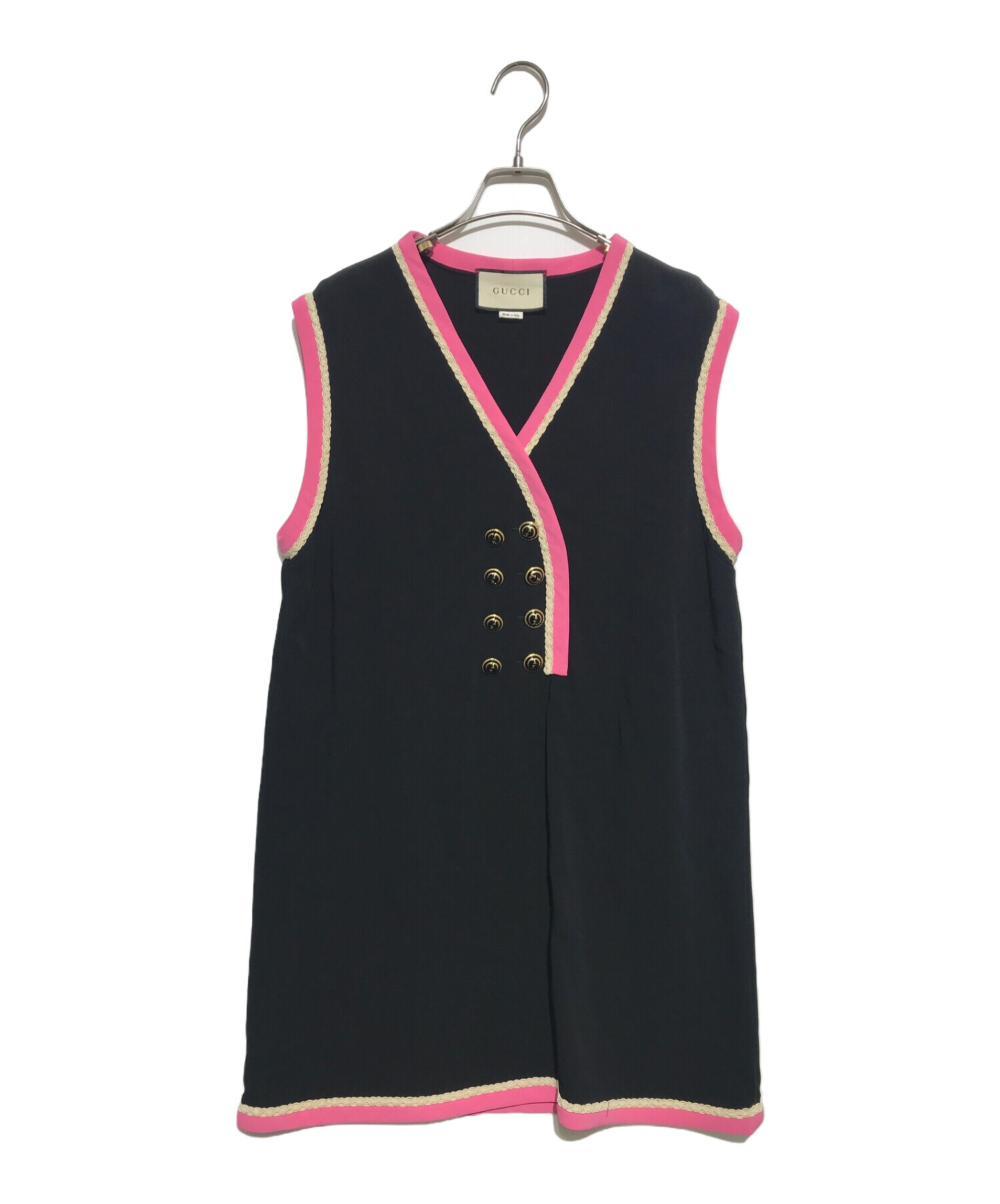 中古・古着通販】GUCCI (グッチ) ノースリーブトップス ブラック  