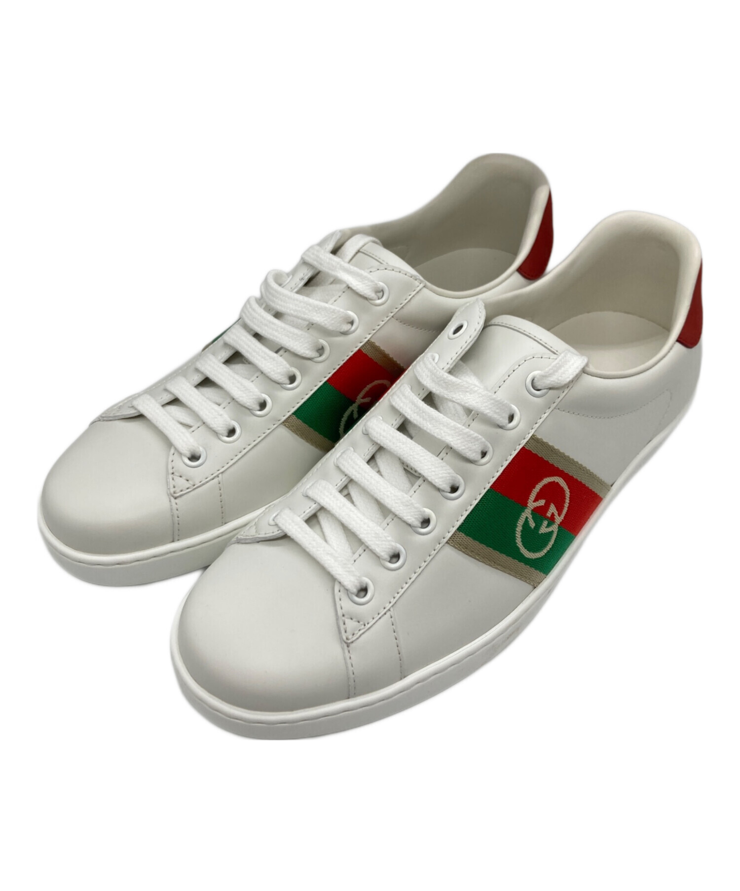 中古・古着通販】GUCCI (グッチ) GGロゴストライプエースレザー 