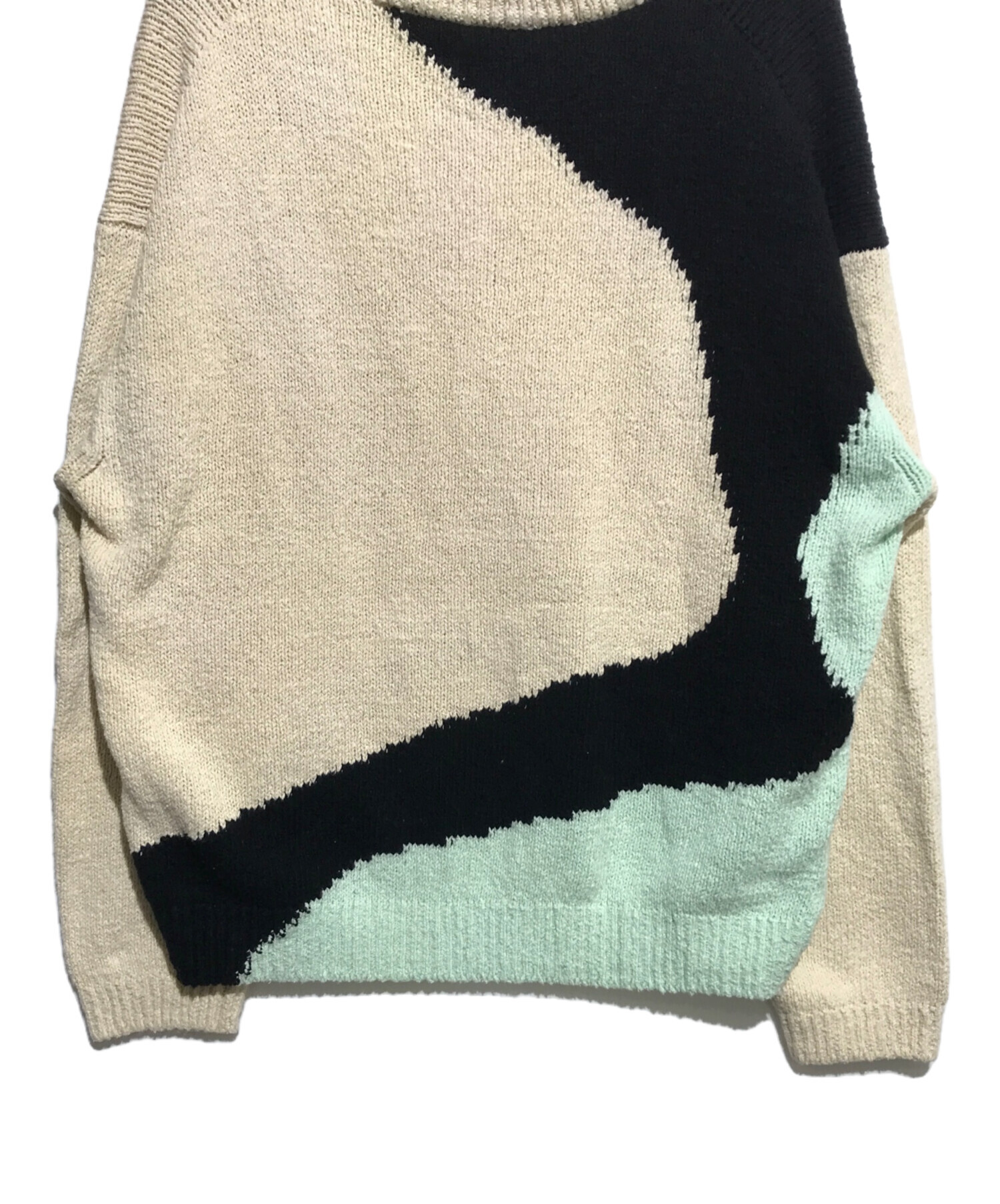 中古・古着通販】YOKE (ヨーク) Intarsia Cotton Sweater ブラック 
