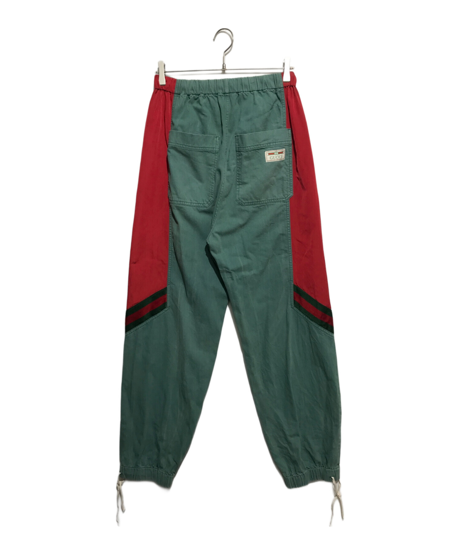 中古・古着通販】GUCCI (グッチ) ナイロン切替コットンパンツ グリーン  
