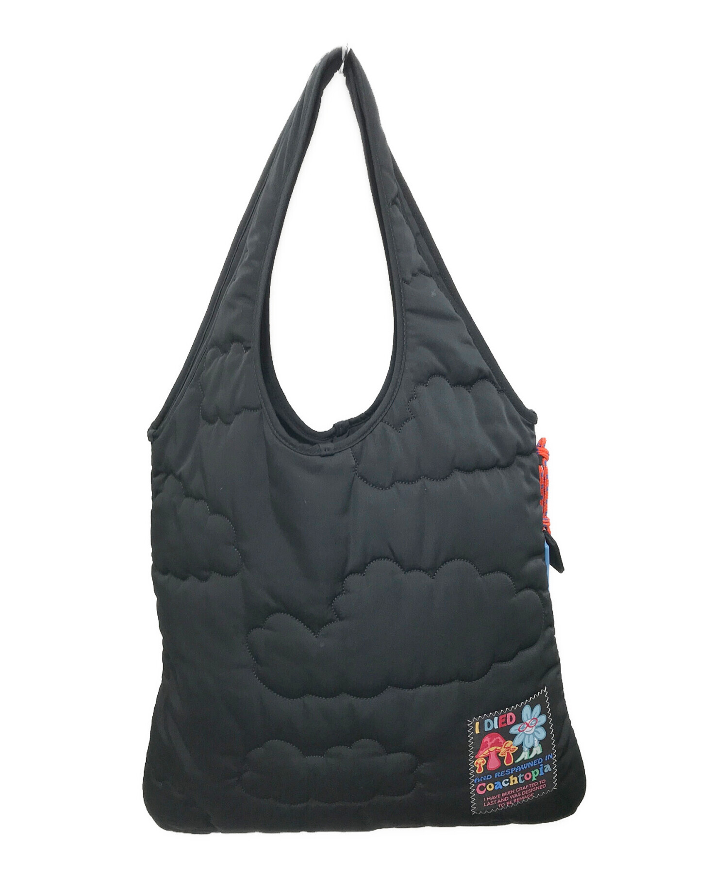 中古・古着通販】COACH (コーチ) キルティングトートバッグ ブラック 