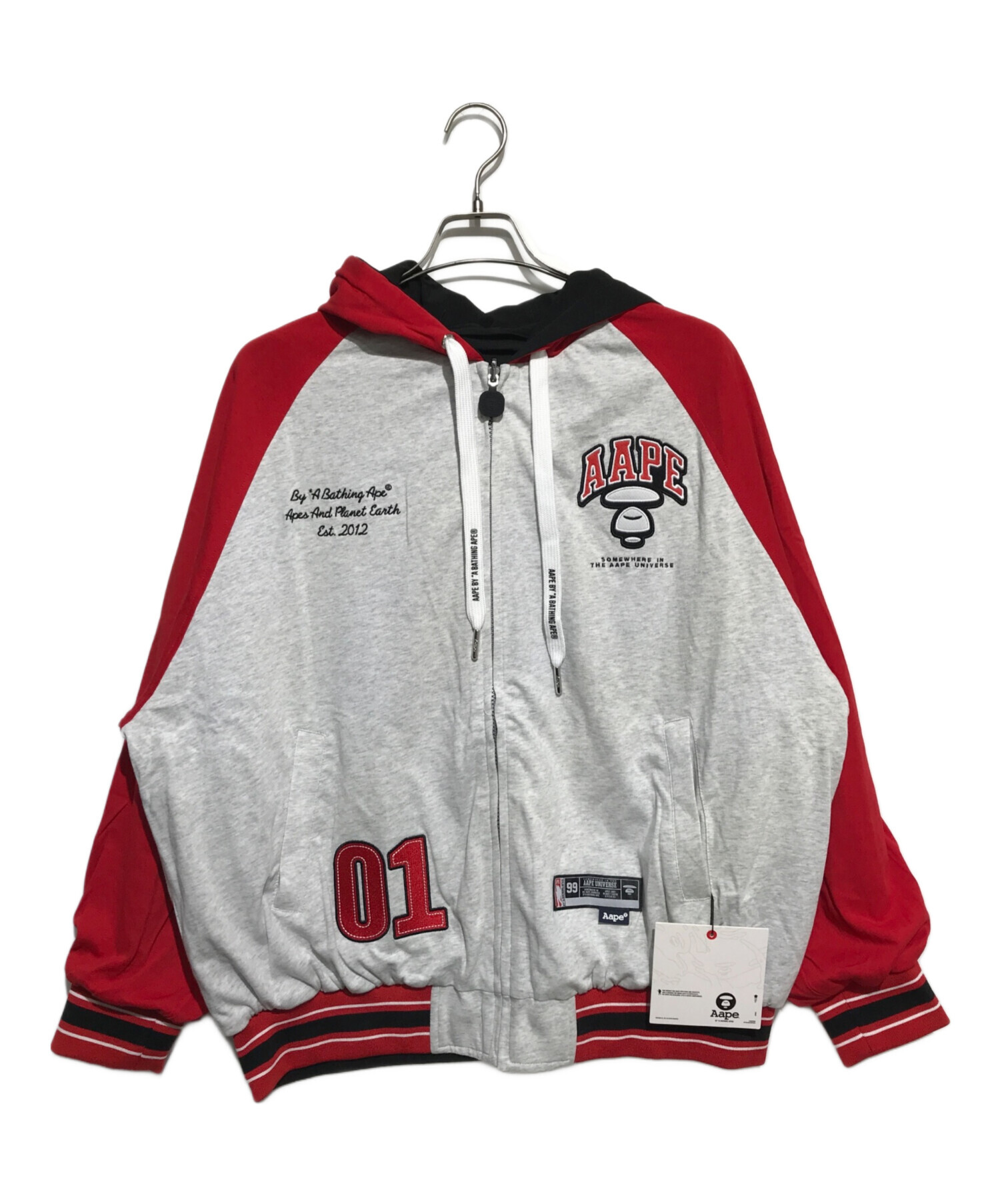 A BATHING 白かっ APE エイプ リバーシブル ジップアップパーカー BAPE