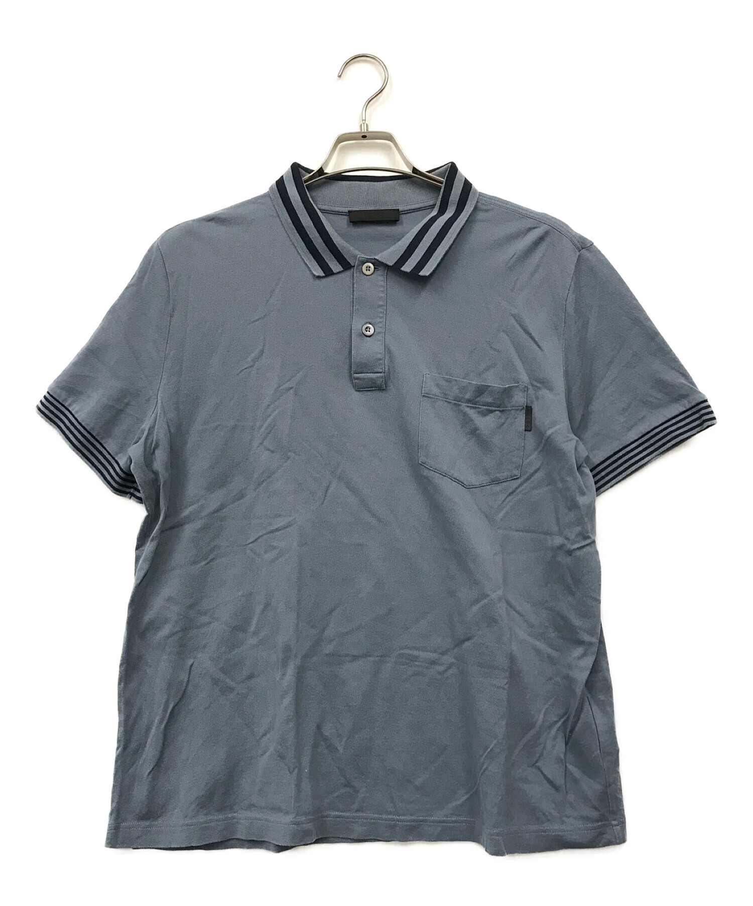 PRADA (プラダ) ポロシャツ スカイブルー サイズ:XL