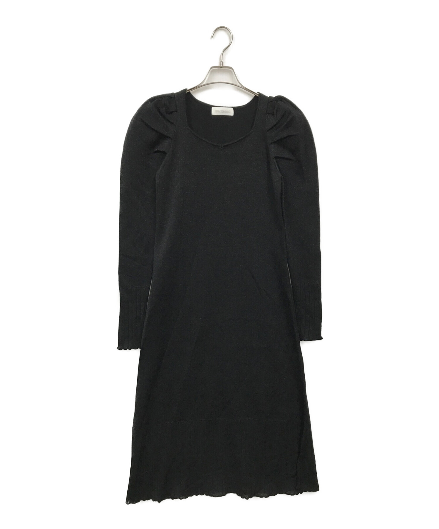 MIELI INVARIANT (ミエリインヴァリアント) Glitter Tuck Knit Dress ブラック サイズ:F