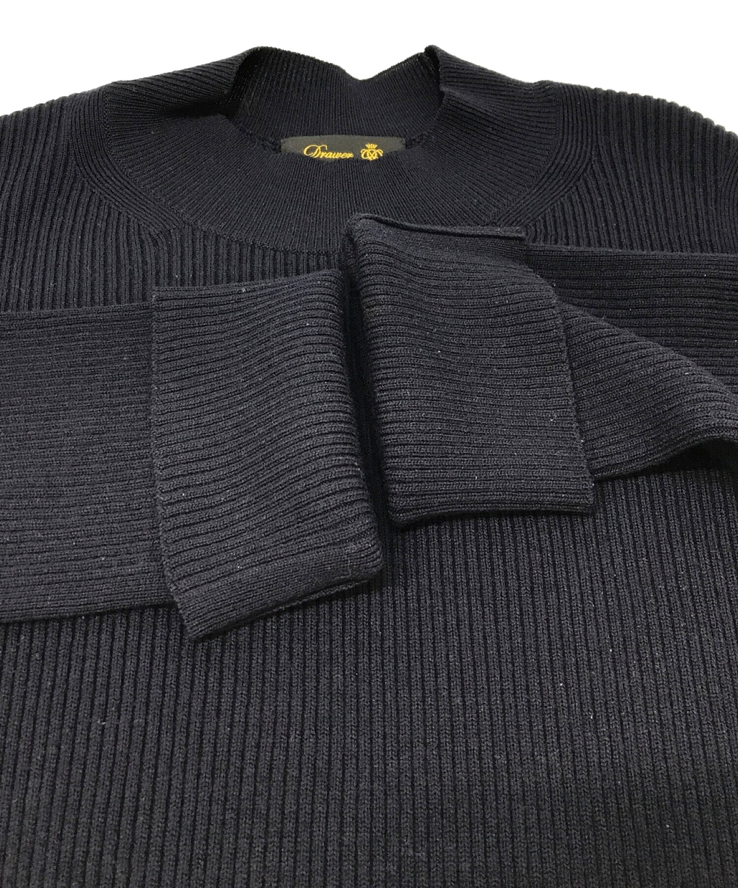 中古・古着通販】DRAWER (ドゥロワー) ニットワンピース ネイビー 
