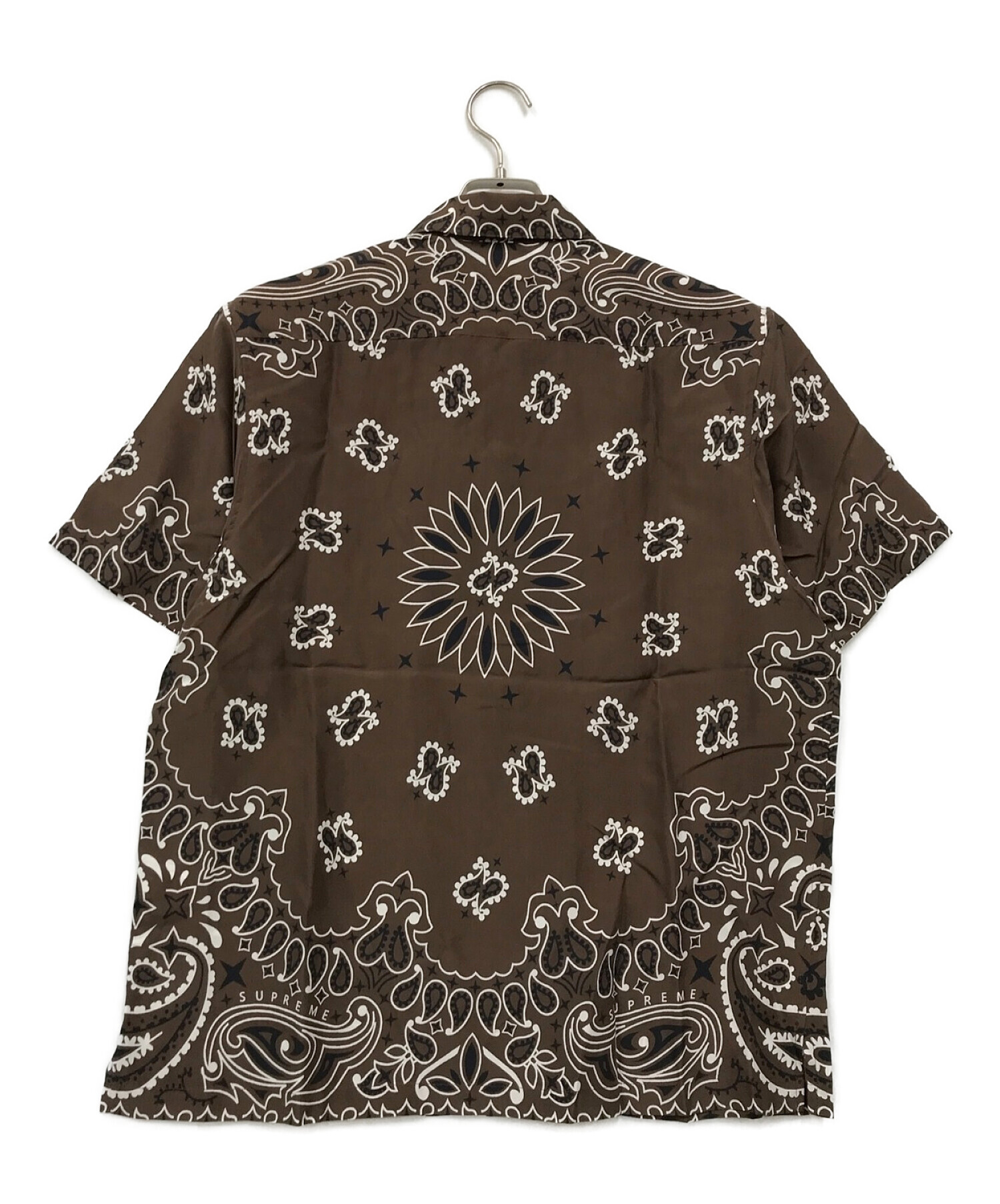 SUPREME (シュプリーム) Bandana Silk S/S Shirt（バンダナ シルク シャツ） ブラウン サイズ:S