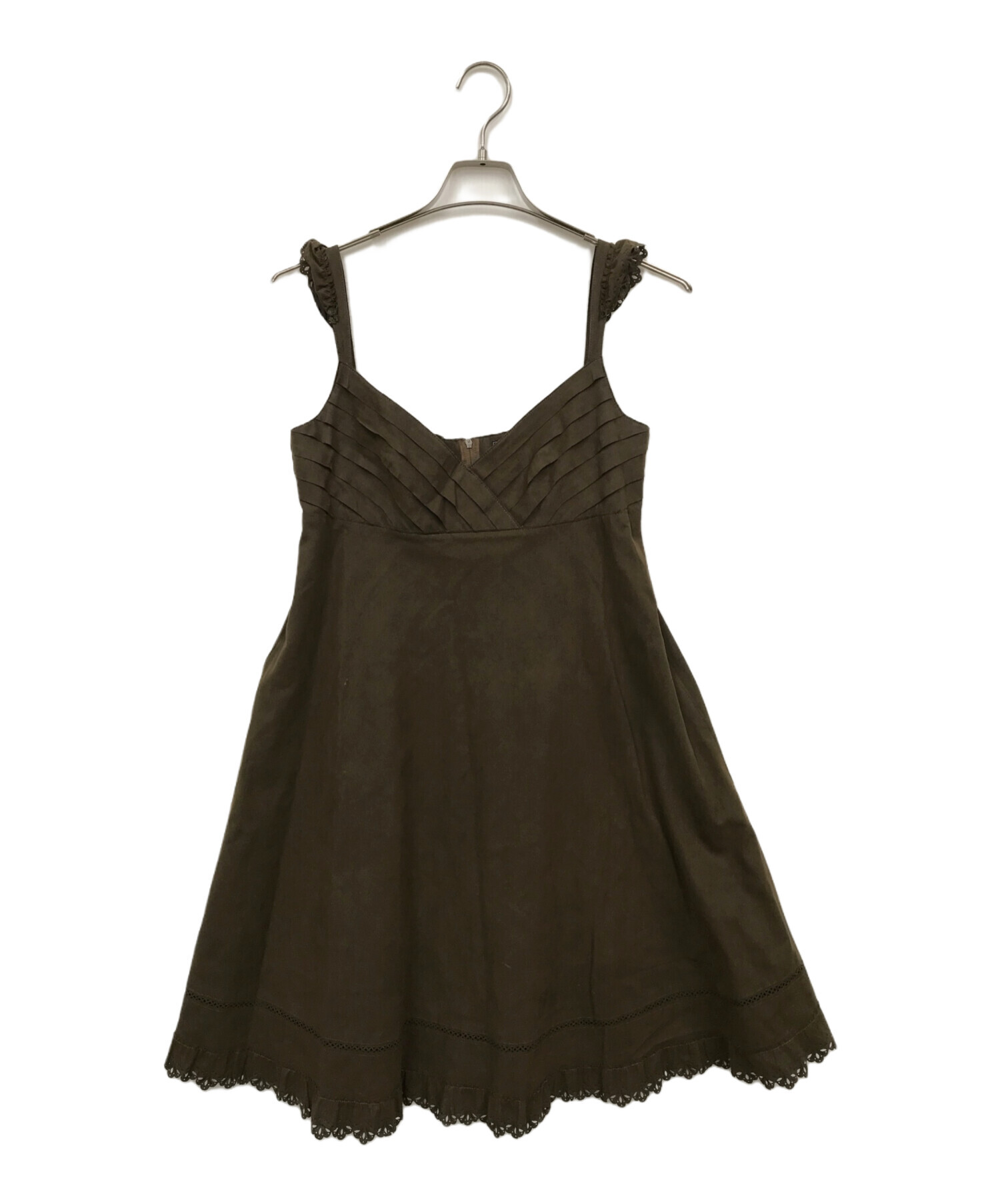 中古・古着通販】FOXEY (フォクシー) キャミソールワンピース ブラウン  