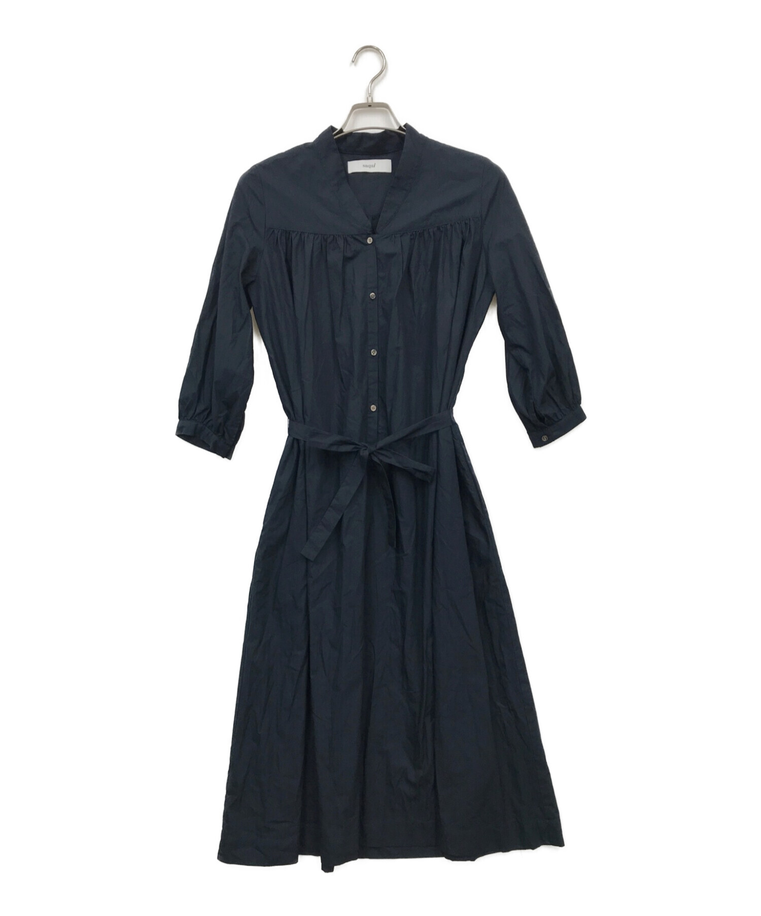 中古・古着通販】saqui (サキ) ワンピース ネイビー サイズ:FREE 