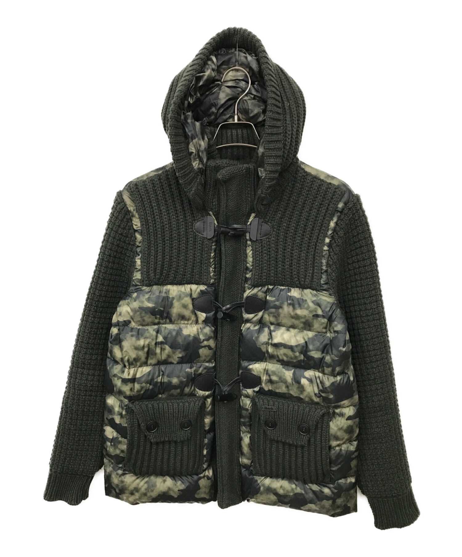 中古・古着通販】Bark (バーク) ニット切替ダウンジャケット グリーン 