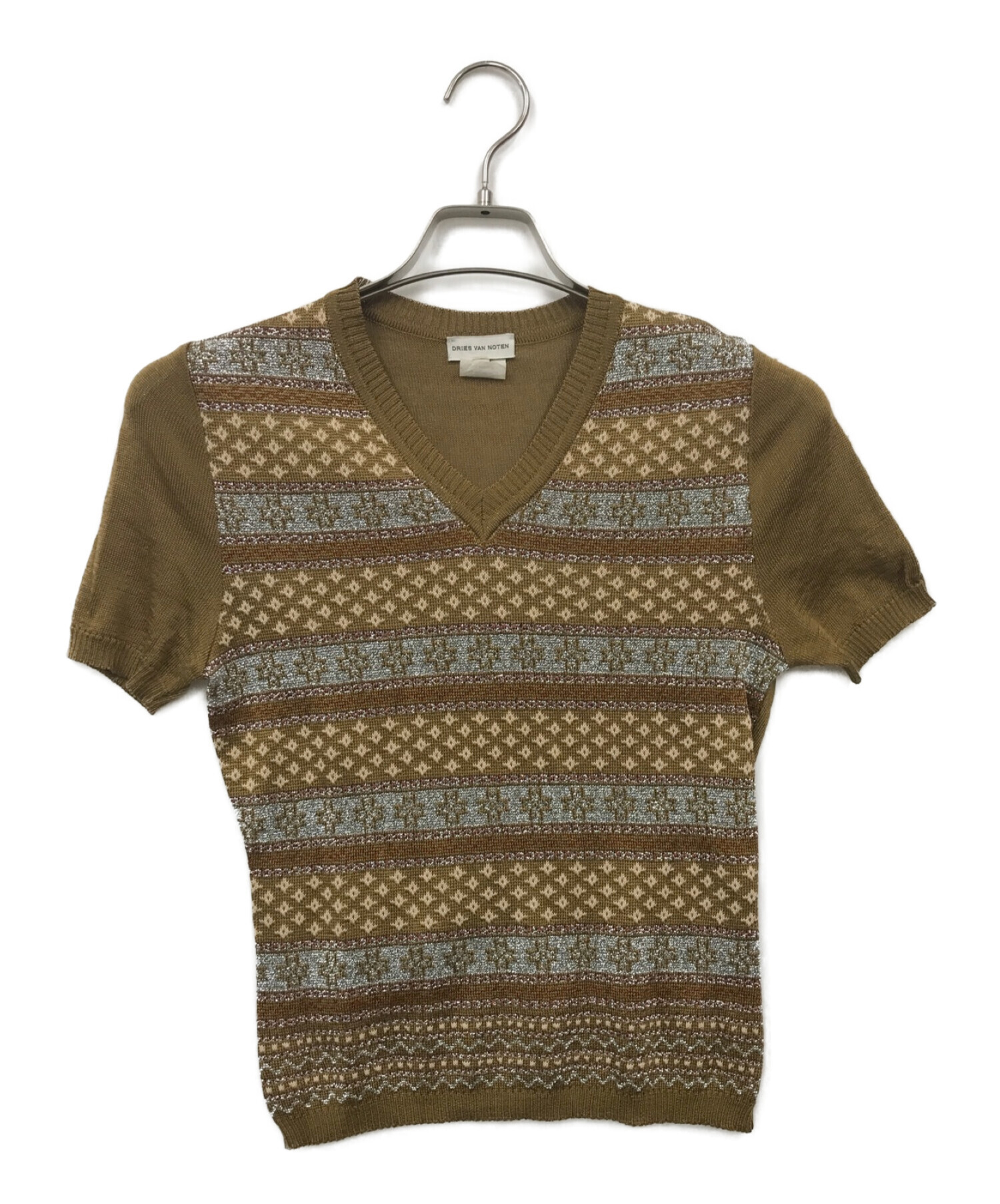 ケ*ト様 DRIES VAN NOTEN 半袖ニット チェック柄 DRIES VAN NOTEN半袖ニット