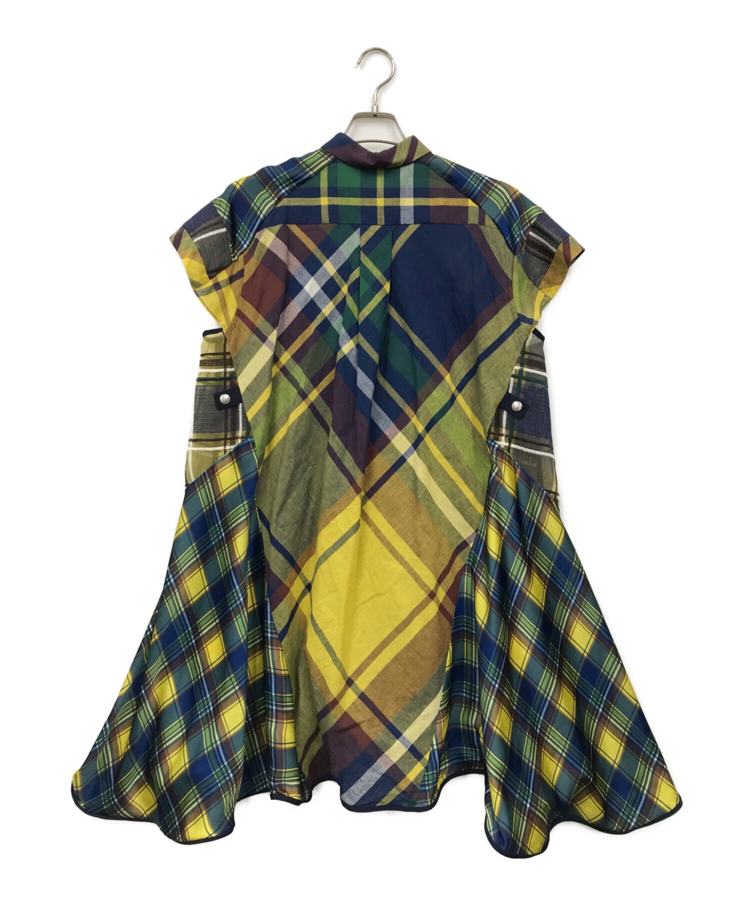 sacai チェック切替シャツワンピース 【公式通販】