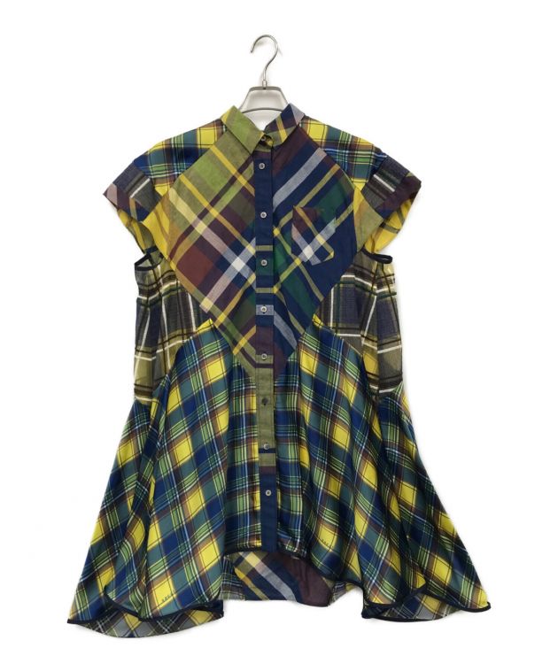 中古・古着通販】sacai (サカイ) チェック切替シャツワンピース 