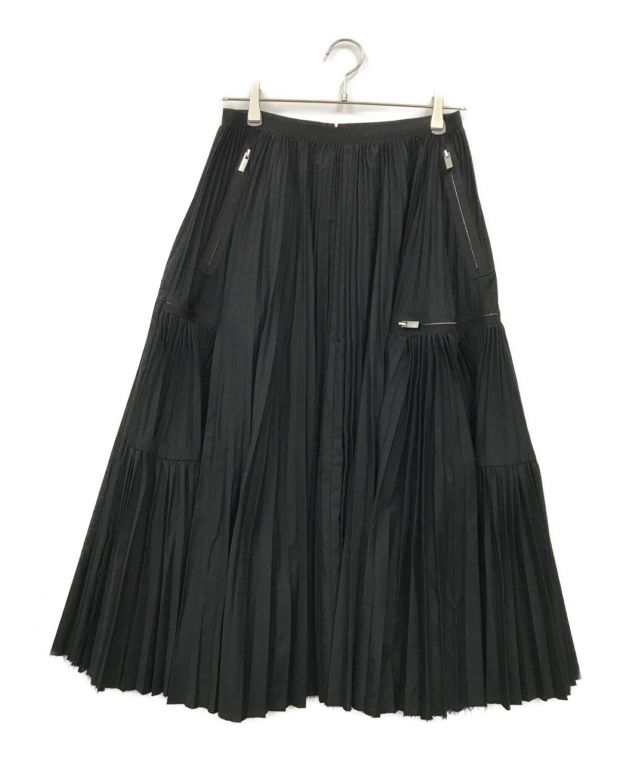 中古・古着通販】sacai (サカイ) プリーツボリュームスカート ブラック 