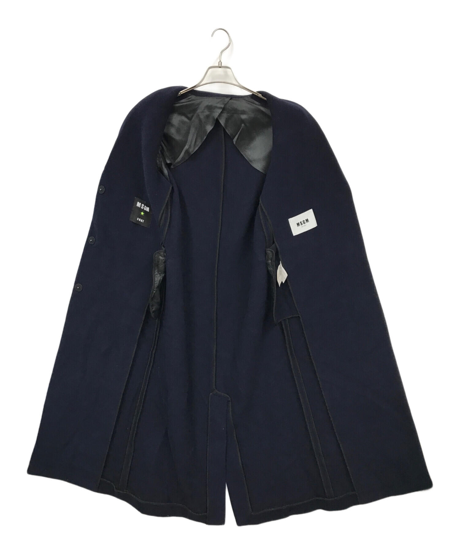 中古・古着通販】MSGM (エムエスジーエム) チェスターコート ネイビー 