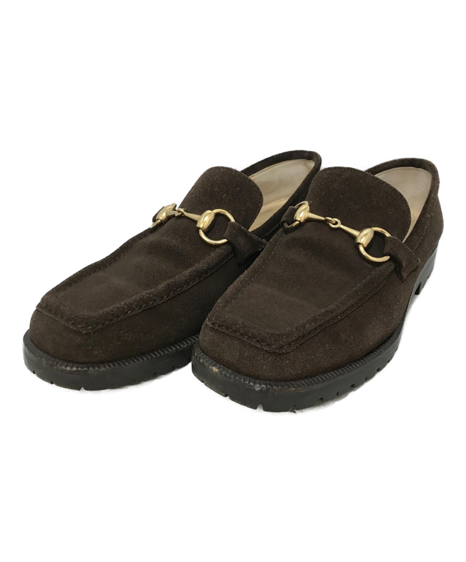 中古・古着通販】GUCCI (グッチ) ホースビットスウェードローファー 