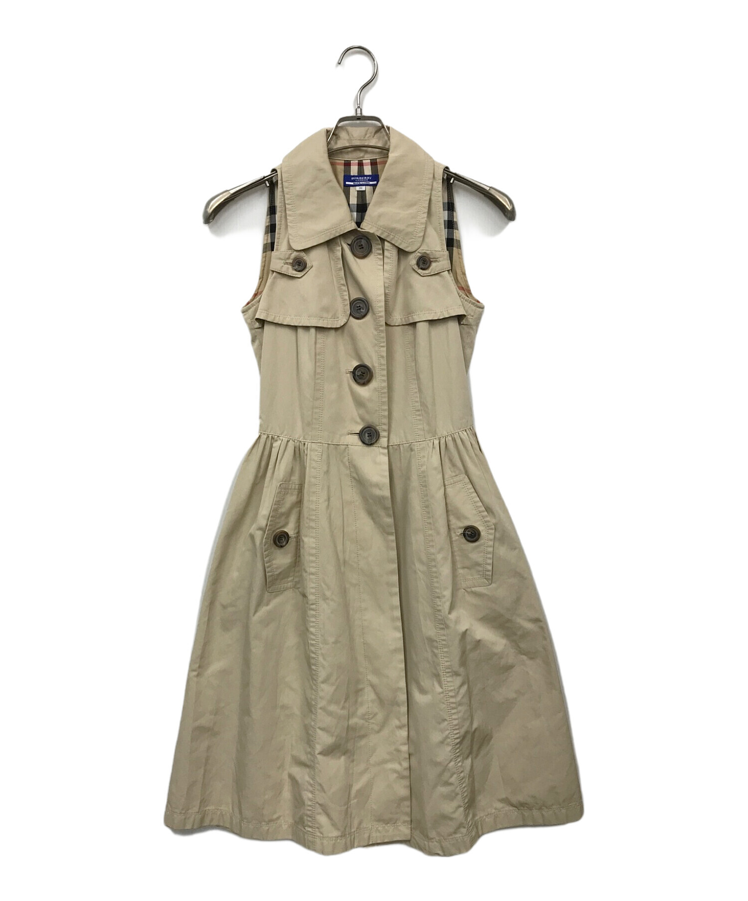 BURBERRY バーバリー　ノースリーブ　トレンチワンピース　トレンチコート BURBERRY バーバリー ブルーレーベル ノースリーブ トレンチ
