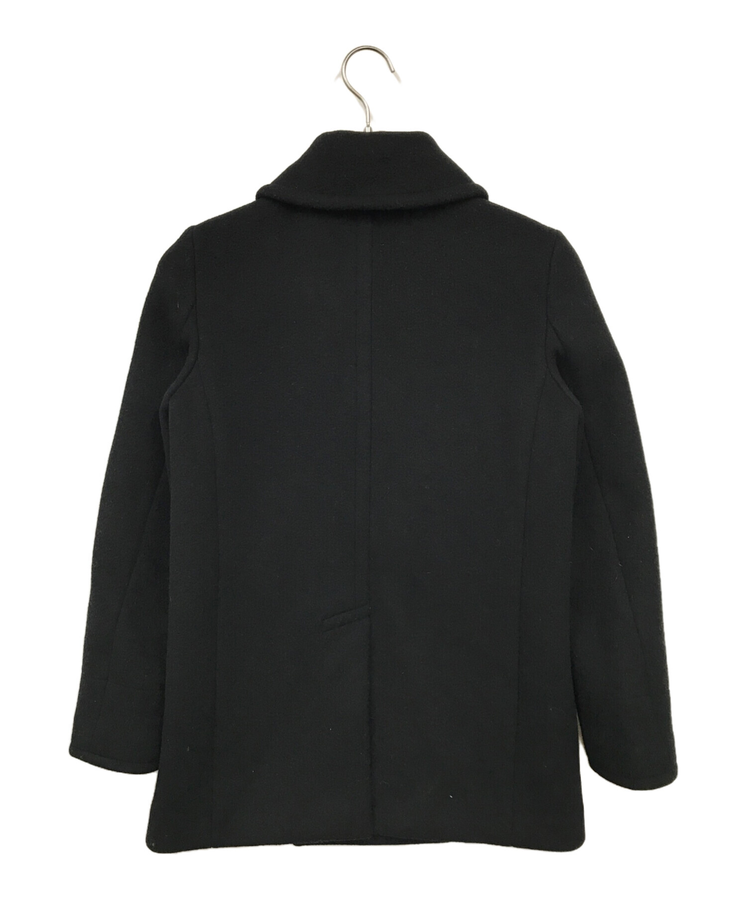 【HYKE】ハイク 黒 ダブルブレスト ピーコート サイズ1 HYKE】ハイク 黒 ダブルブレスト ピーコート サイズ1 HYKE】ハイク 黒