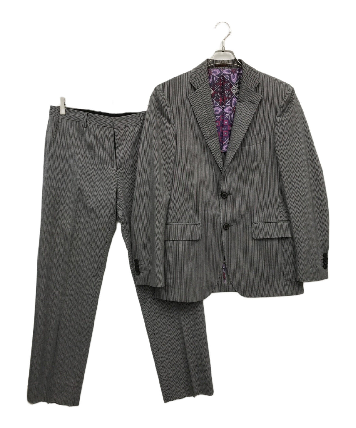 中古・古着通販】ETRO (エトロ) セットアップスーツ グレー サイズ:48 