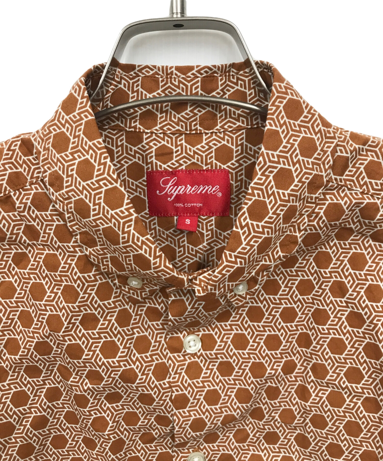 中古・古着通販】SUPREME (シュプリーム) モノグラムシャツ オレンジ  