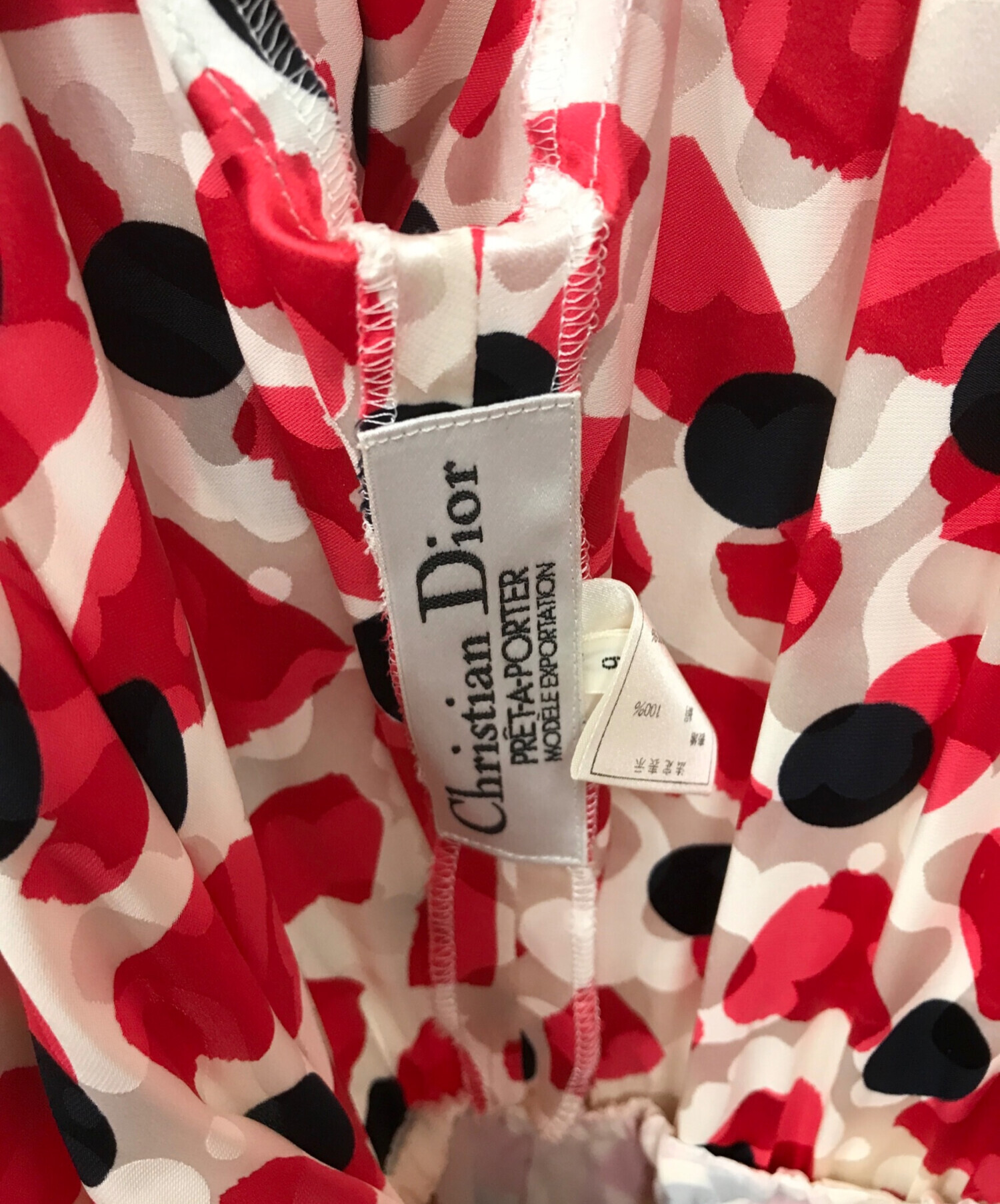 美品Christian Christian Dior 総柄ワンピース ピンク フレンチ