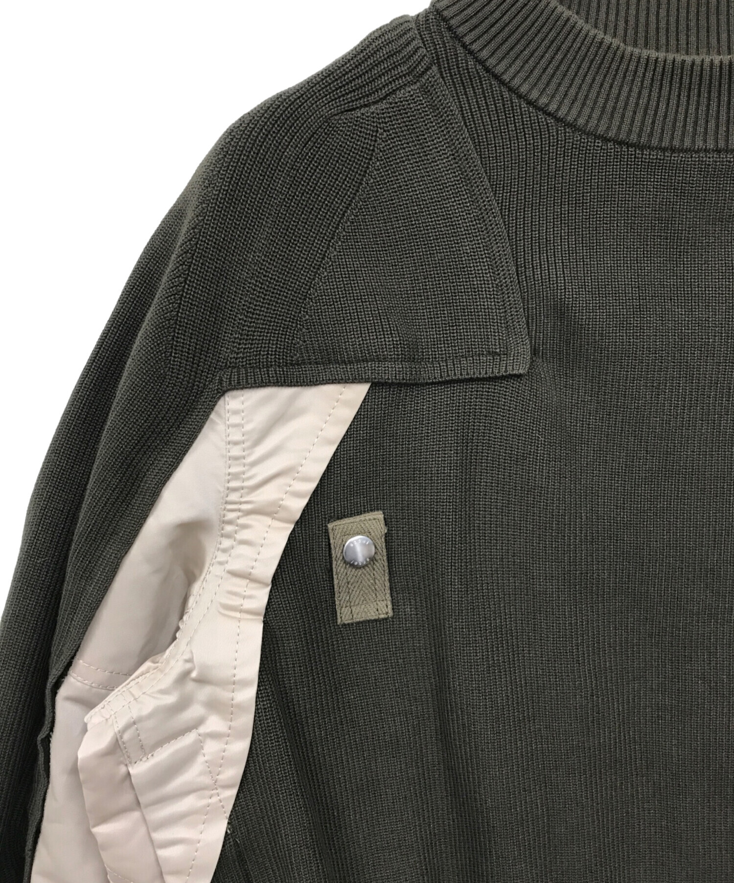 ♪送料無料☆sacai☆名作☆ドッキングワッフルニット☆01777☆紺×黒☆2 