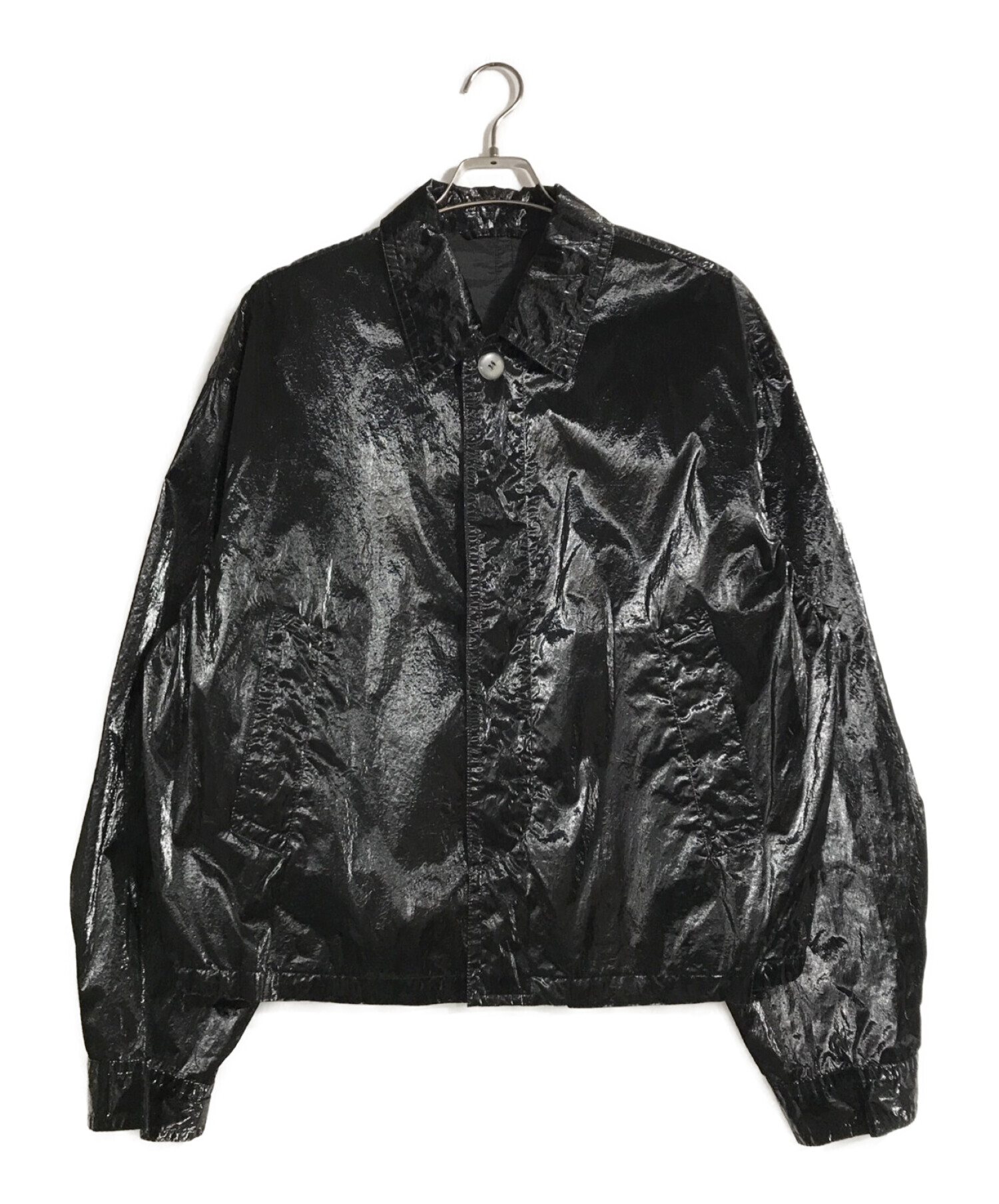 DRIES VAN NOTEN (ドリスヴァンノッテン) ナイロンビニールジャケット ブラック サイズ:M