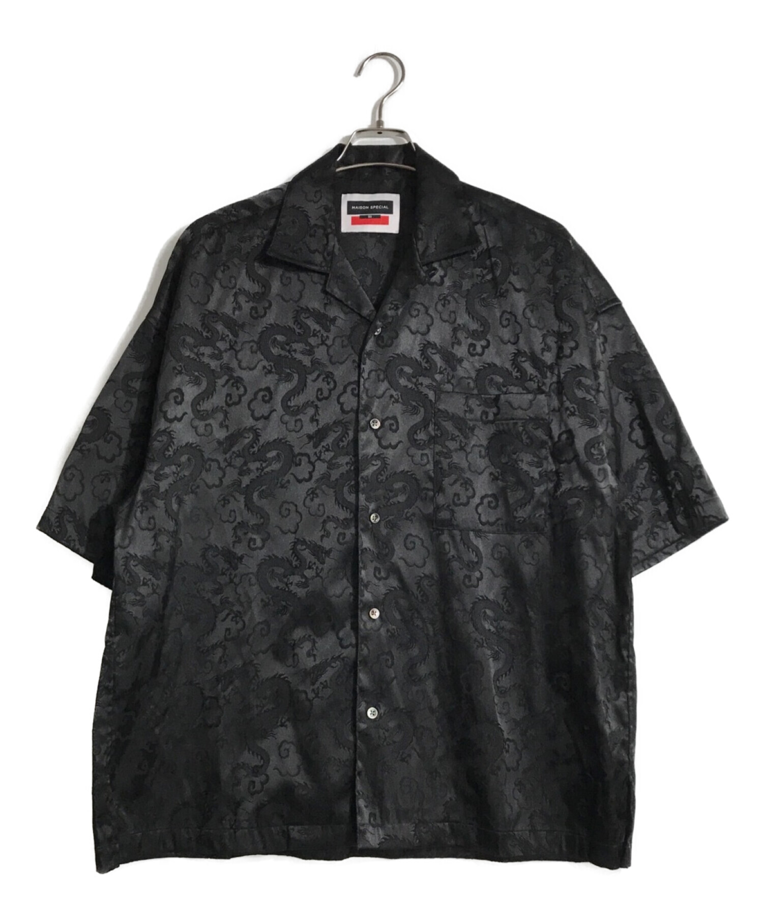 MAISON SPECIAL (メゾンスペシャル) ダイナミックドラゴンサテンシャツ ブラック サイズ:00