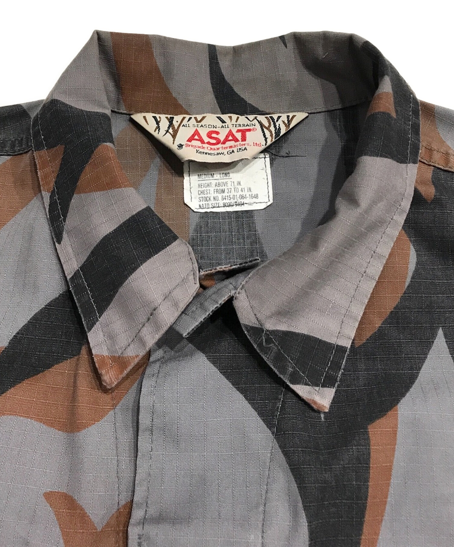 ASAT (アサット) 90'sトライバルカモ ミリタリージャケット グレー サイズ:M