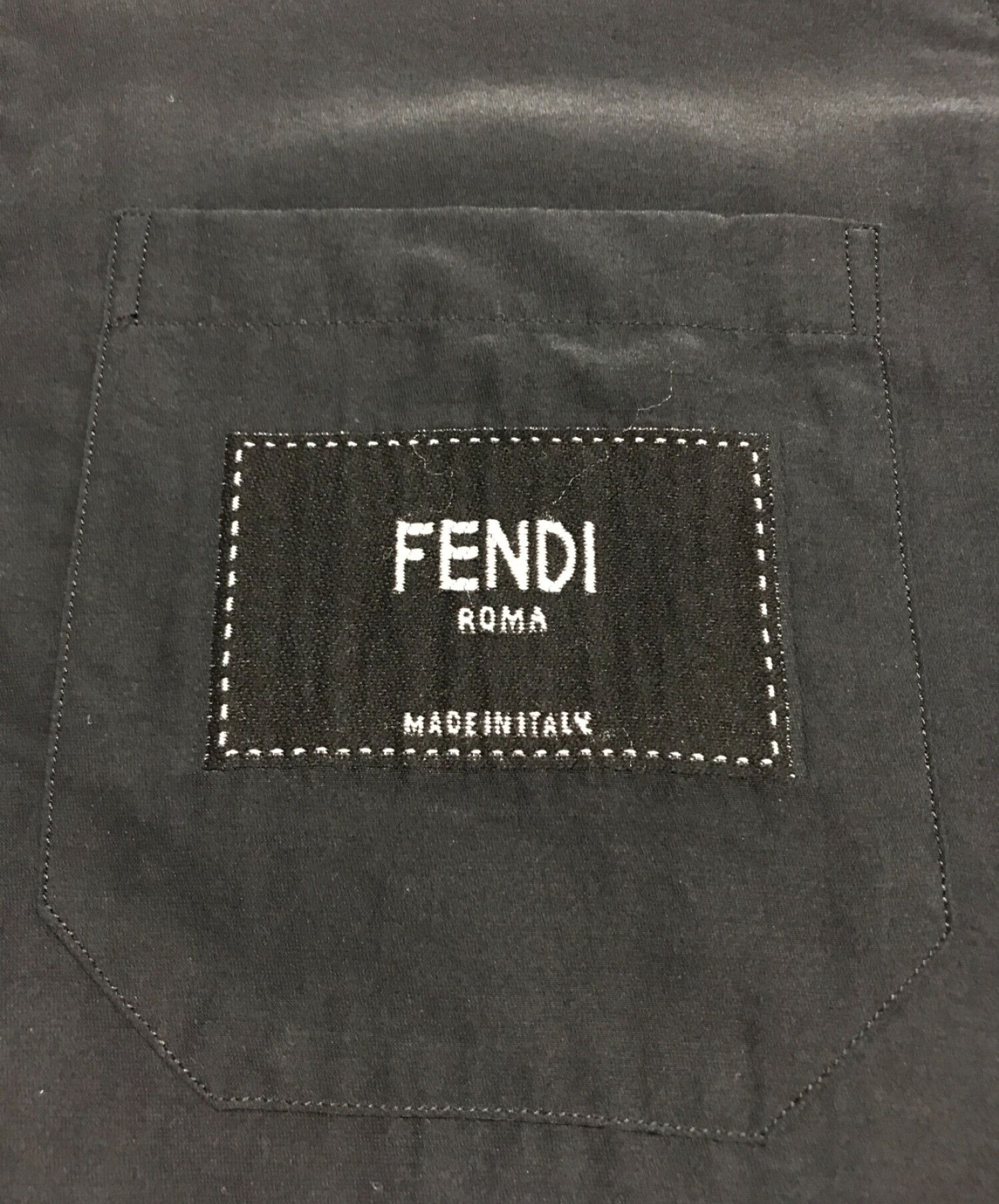 中古・古着通販】FENDI (フェンディ) ロゴパッチシルクコットンシャツ 