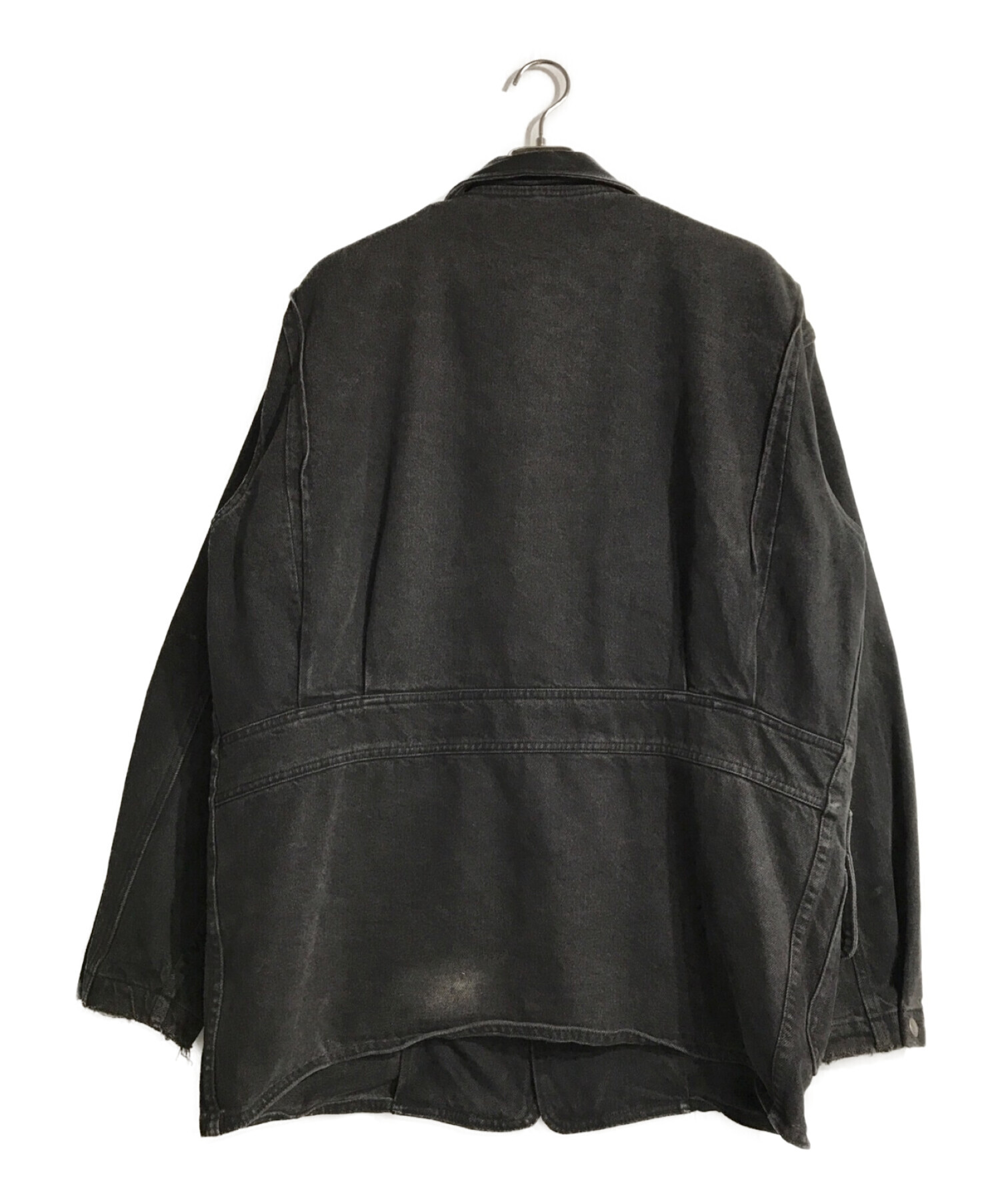 WOOLRICH (ウールリッチ) ウールライナー付き襟レザーカバーオール ブラック サイズ:M