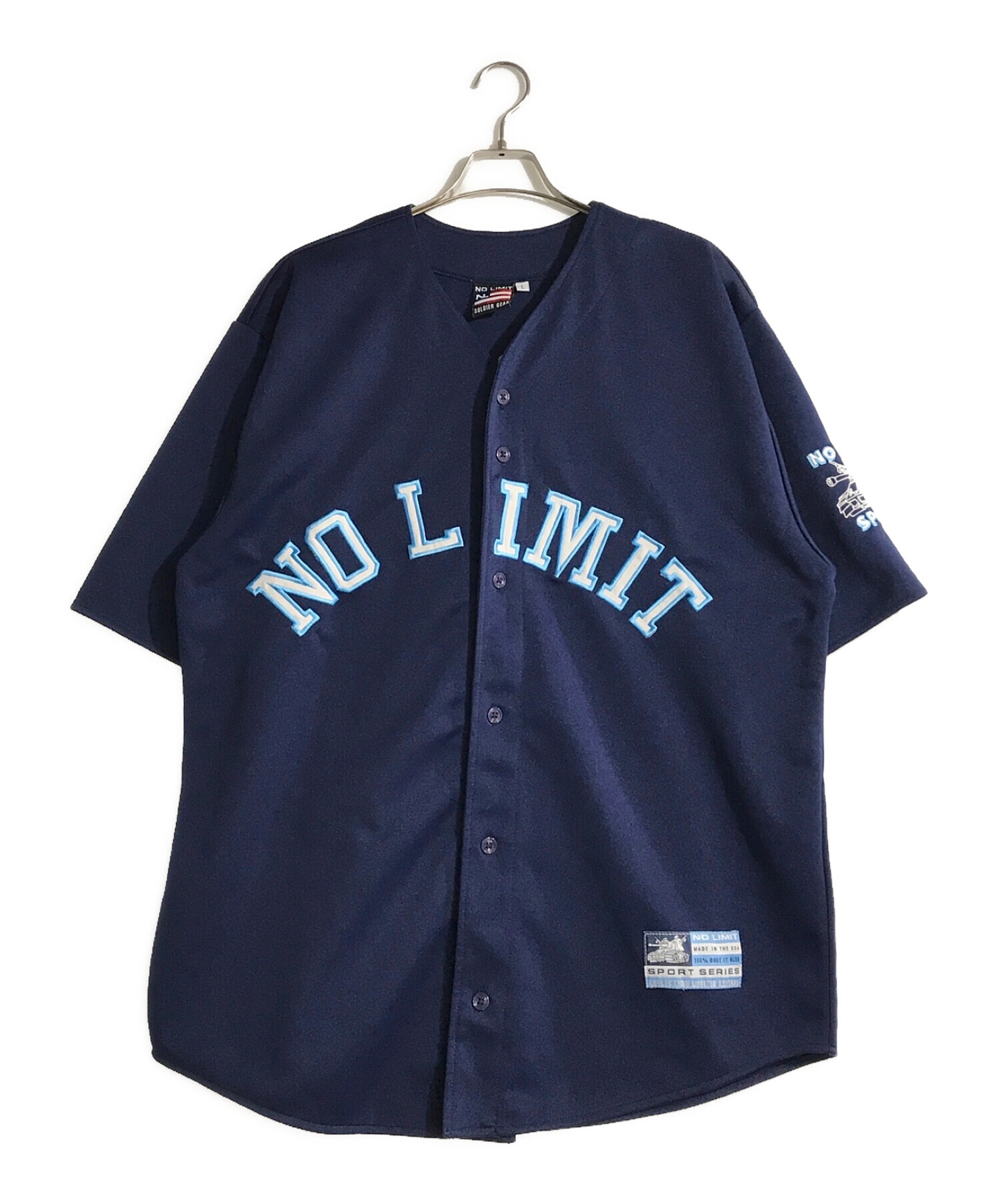 NO LIMIT SOLDIERS GEAR (ノーリミットソルジャーギア) ベースボールシャツ ブルー サイズ:L