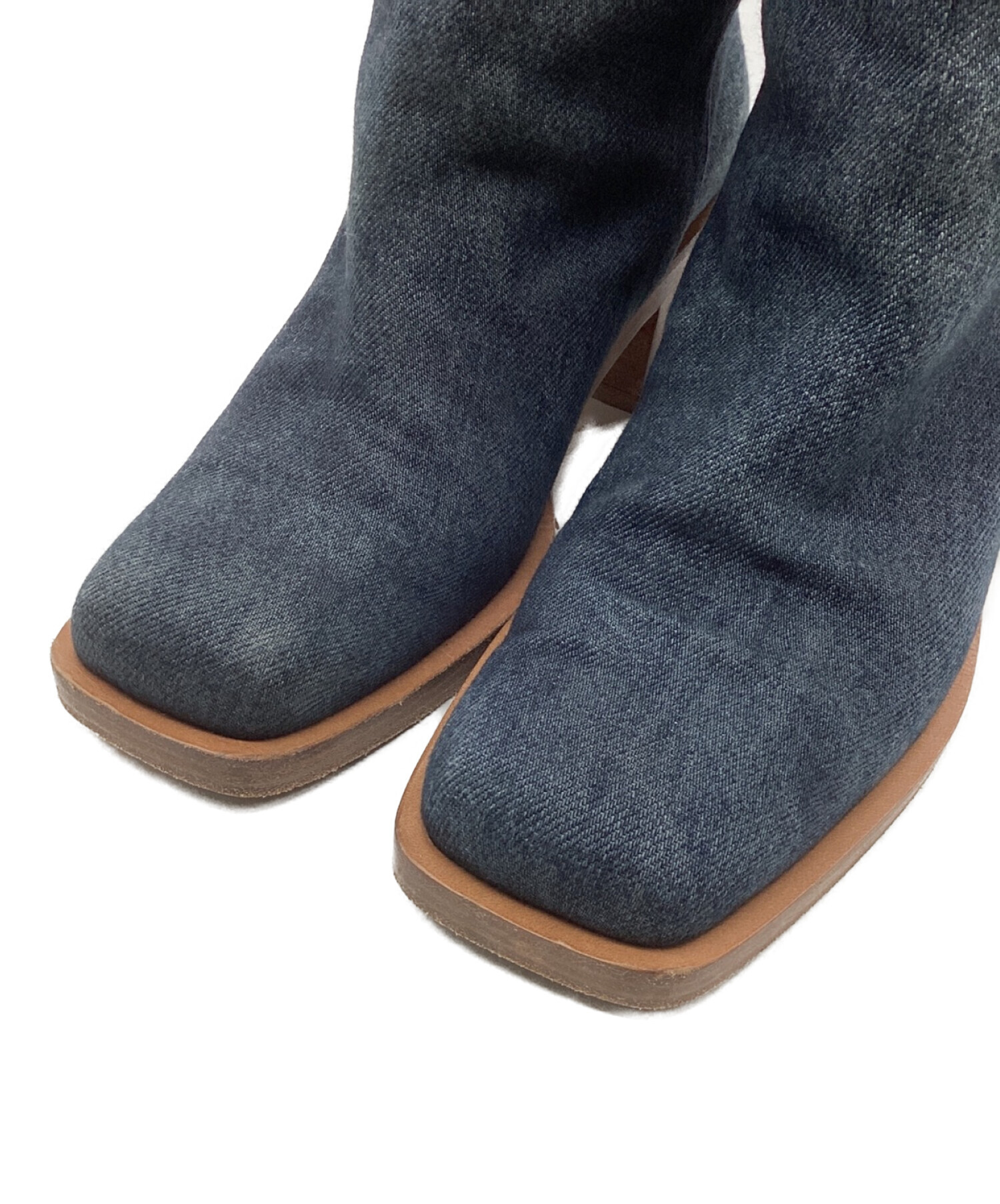 美品✨️シャネル デニム風 ロングブーツ 36 23cm キャンバス 