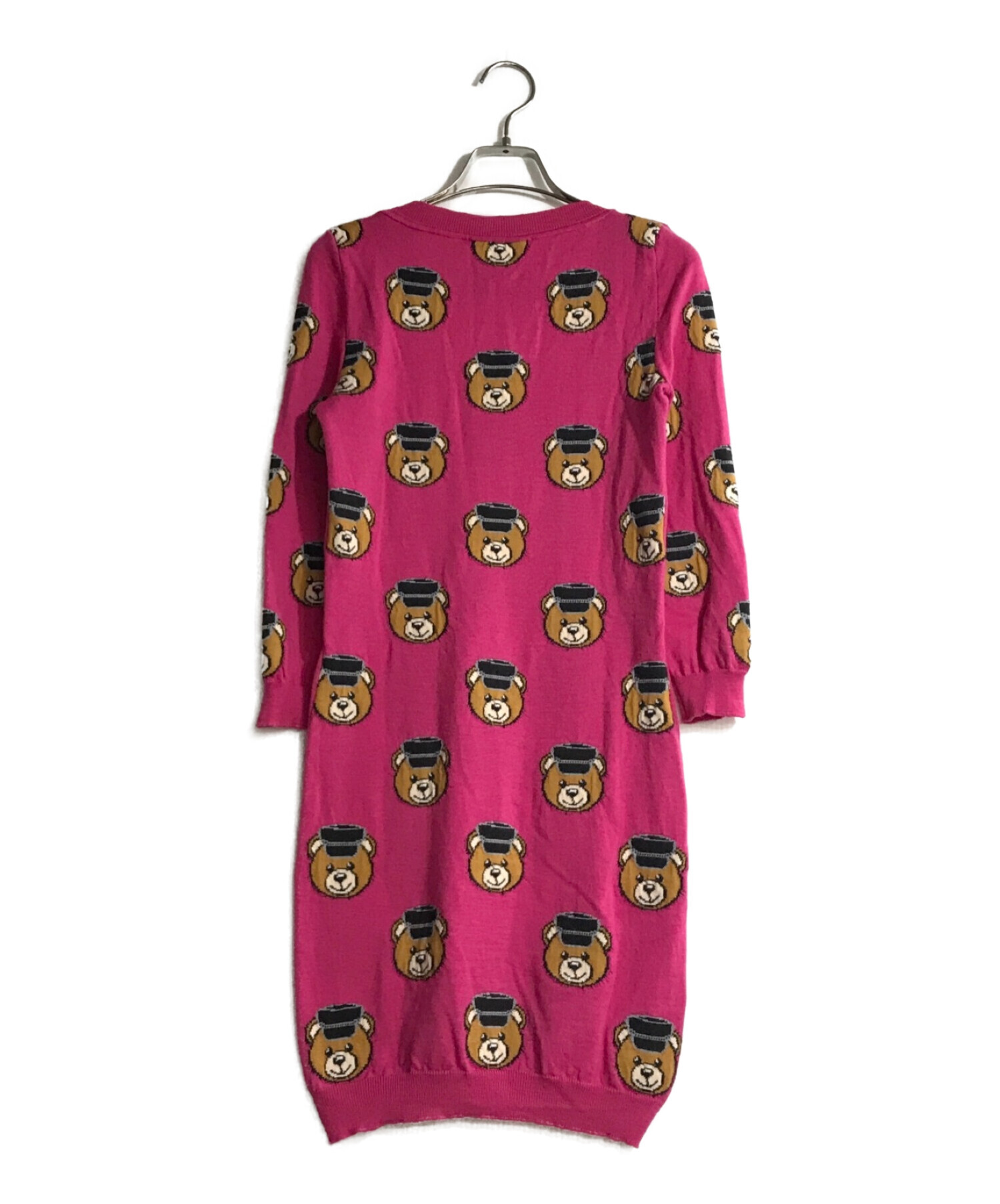中古・古着通販】MOSCHINO (モスキーノ) ベアプリントニットワンピース  