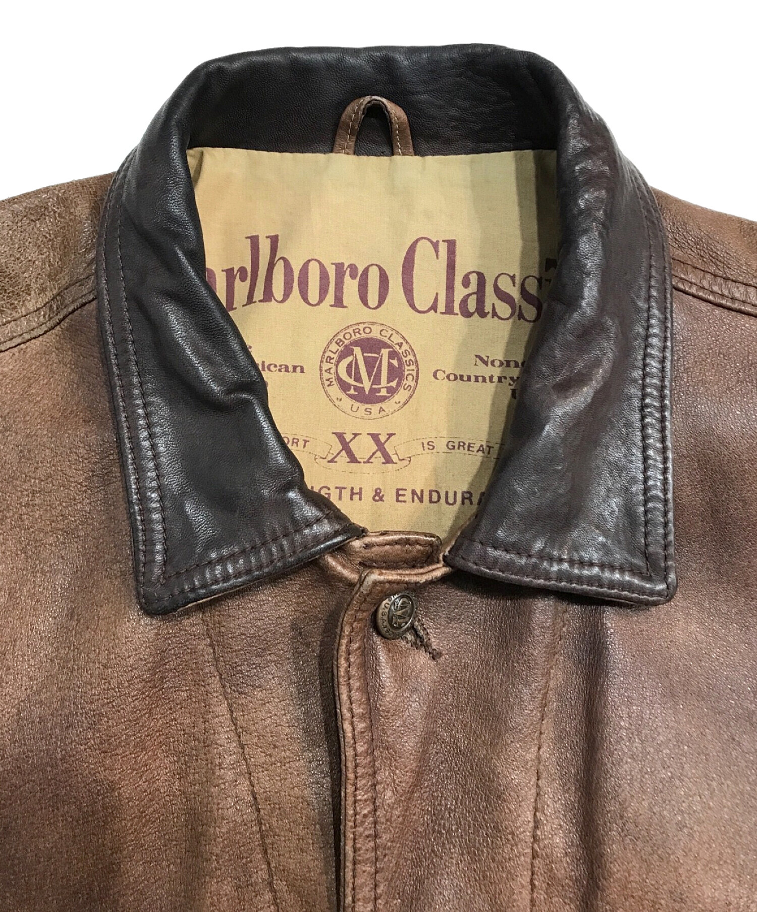 Marlboro Classics (マルボロクラッシクス) レザージャケット ブラウン サイズ:L