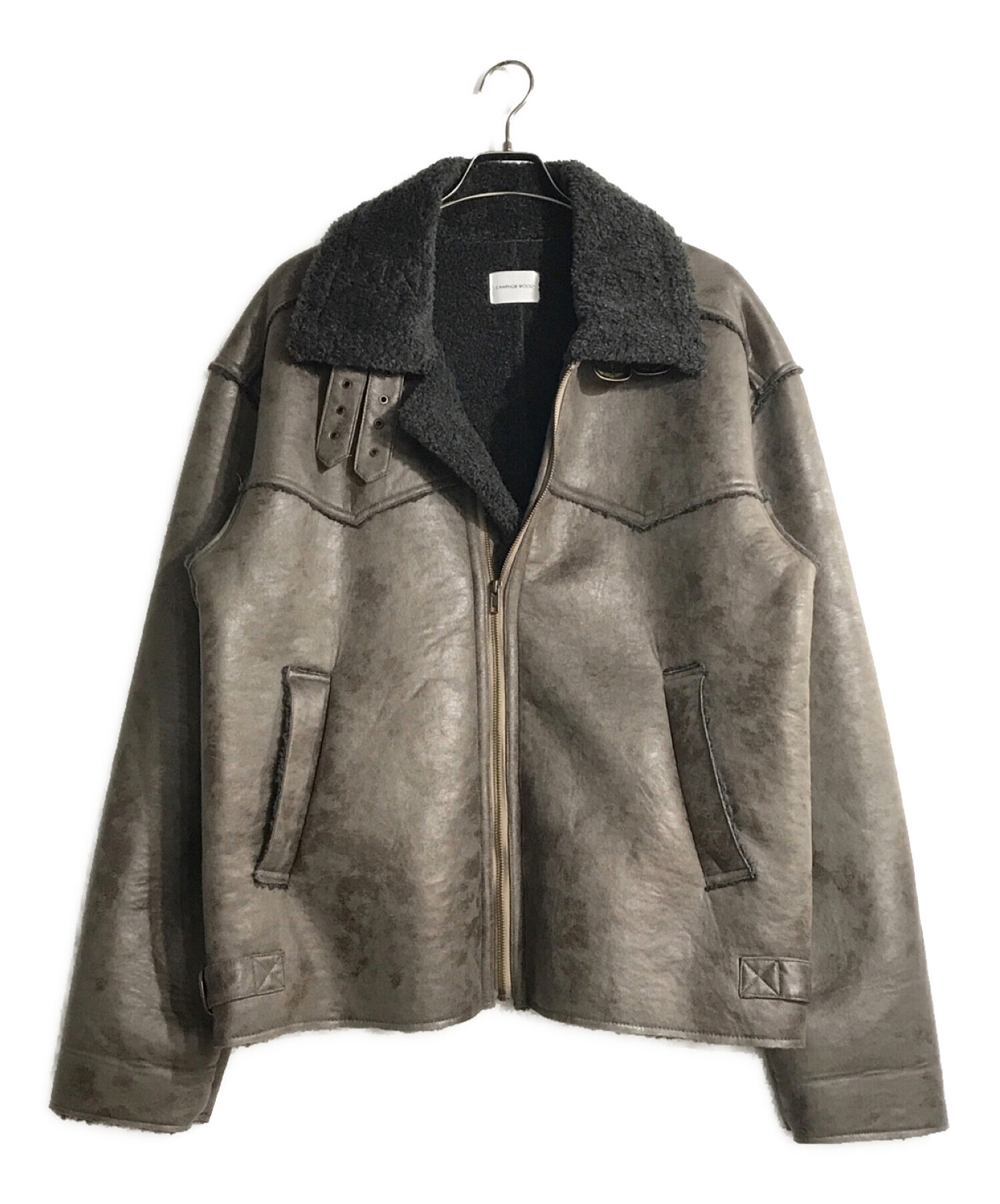 leather/fur faux reversible flight jacket / フェイクレザーファー