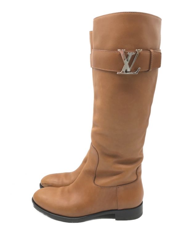 中古・古着通販】LOUIS VUITTON (ルイ ヴィトン) LVロゴレザーブーツ 