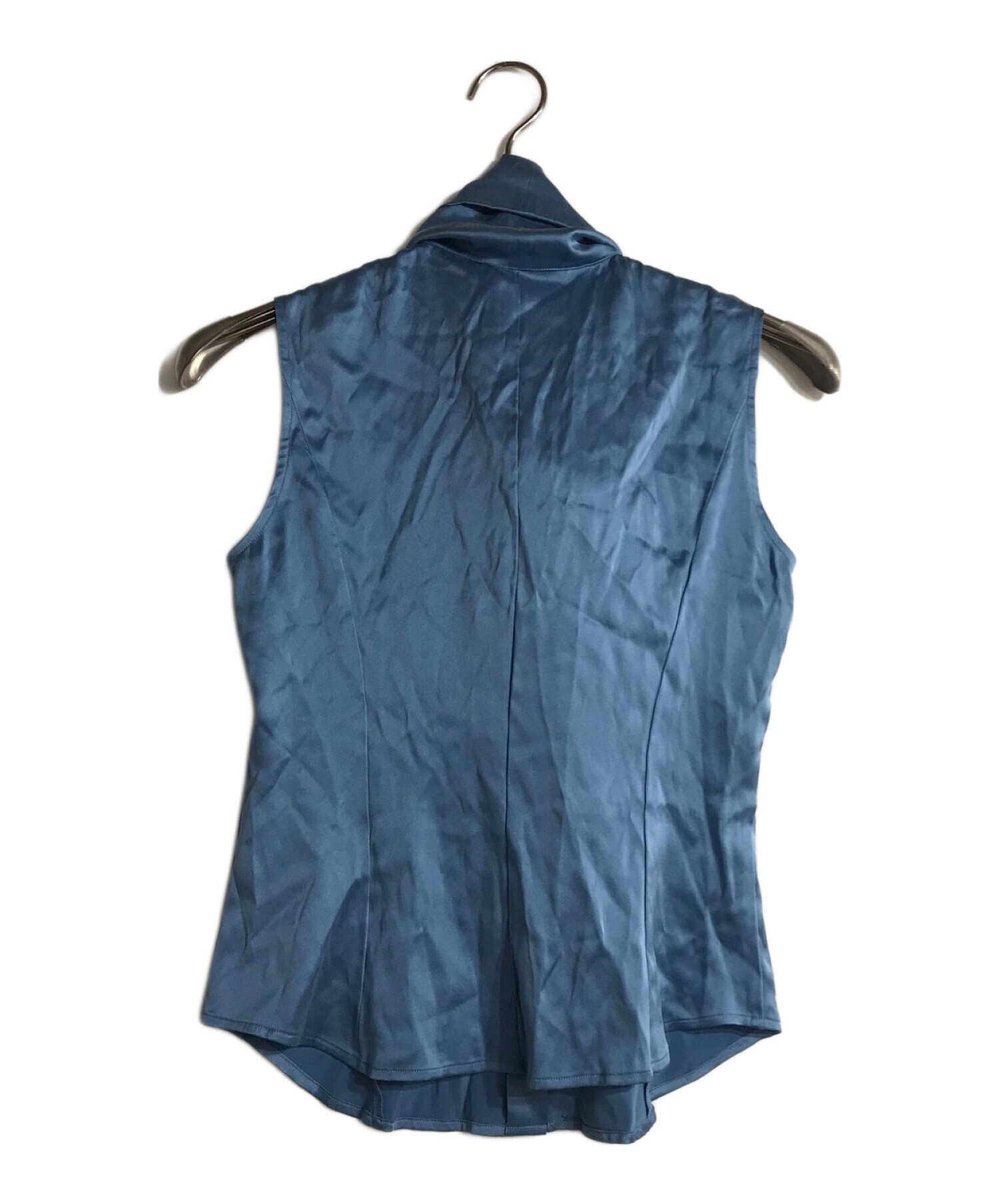 中古・古着通販】MaxMara (マックスマーラ) シルク混ブラウス ブルー 