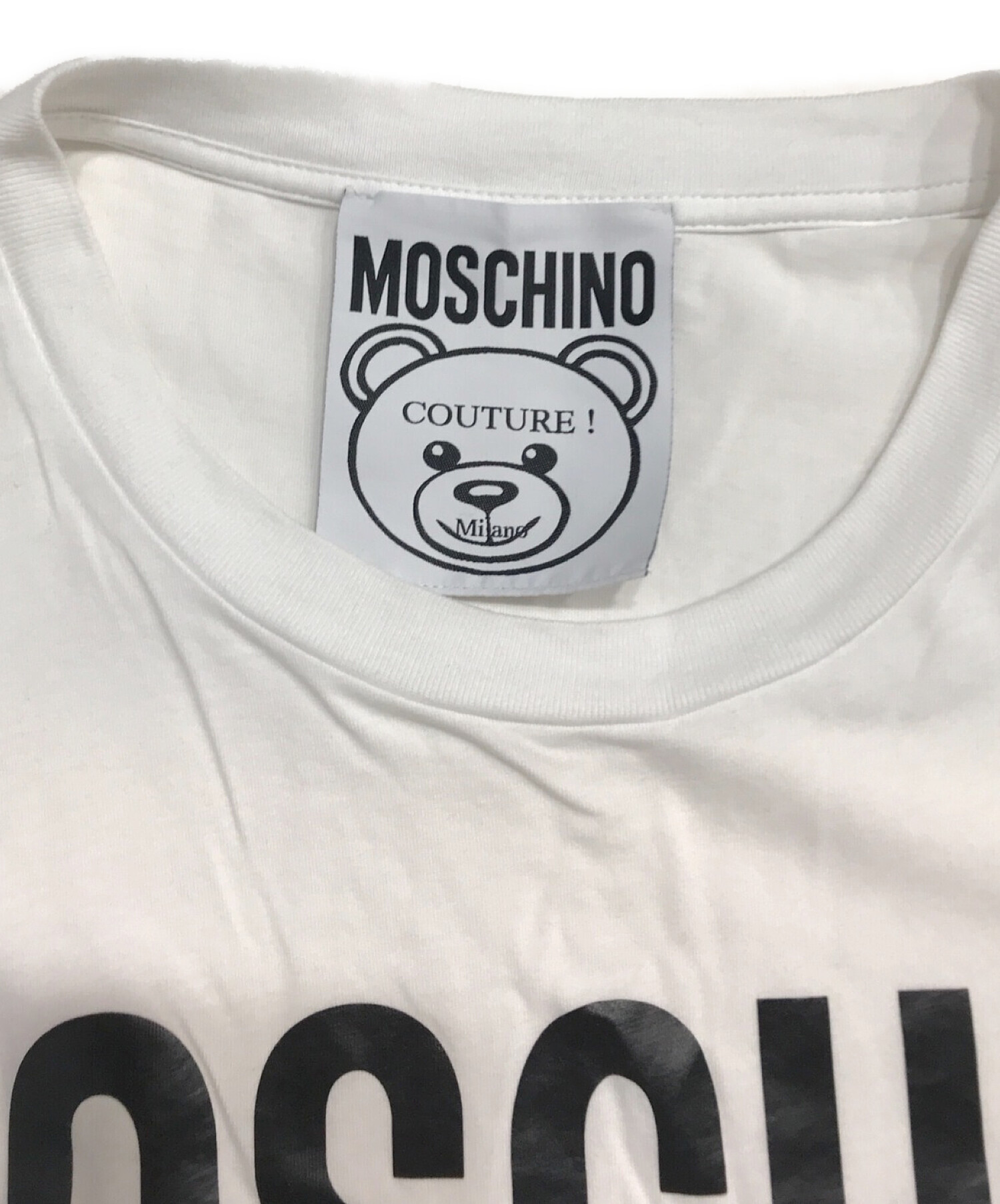 中古・古着通販】MOSCHINO (モスキーノ) ロゴテディベアItalyTシャツ 