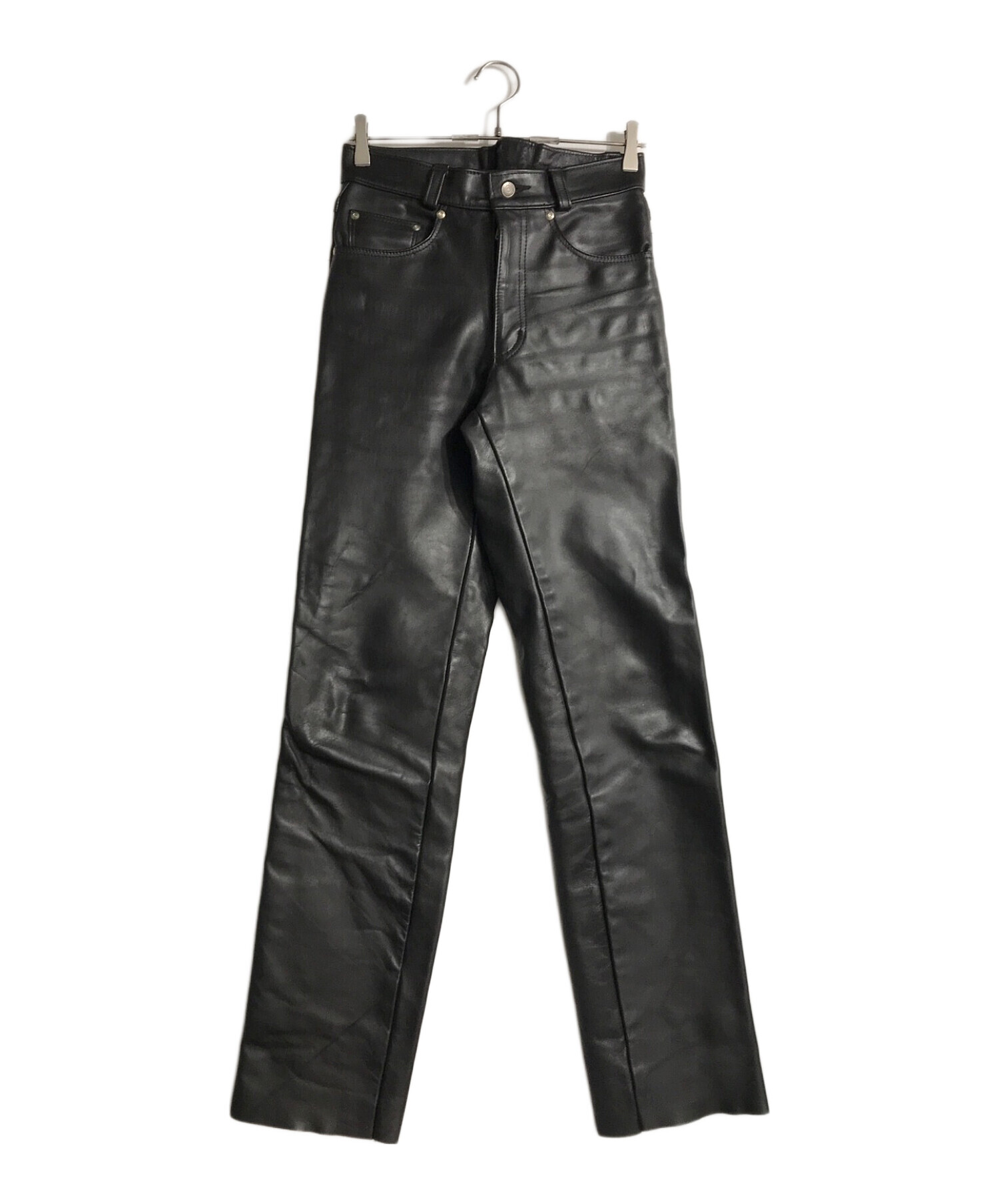 中古・古着通販】Schott (ショット) レザーパンツ ブラック サイズ 