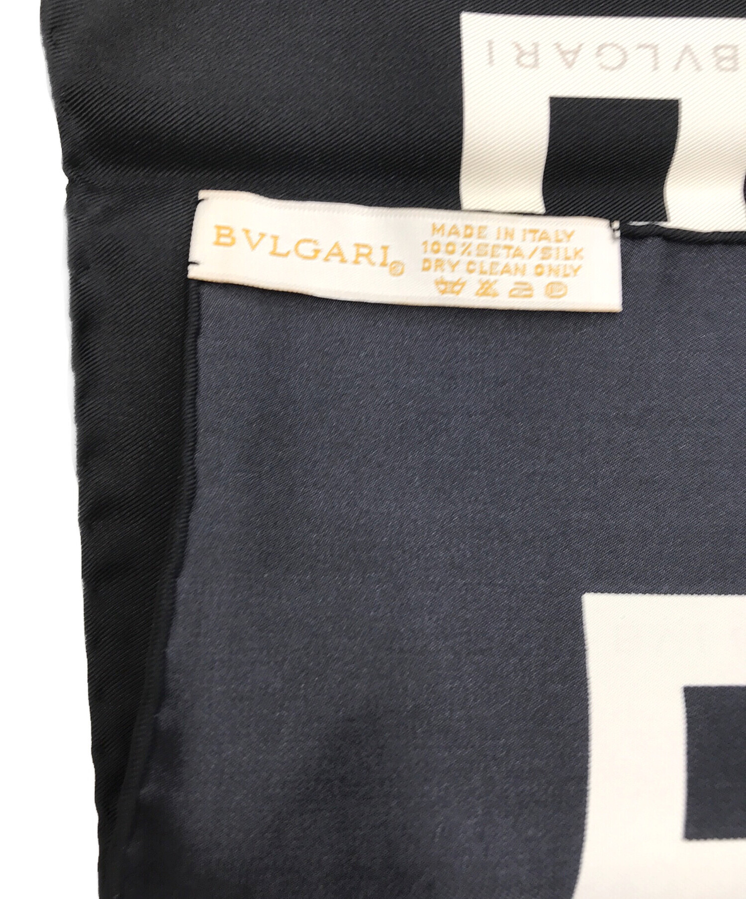 BVLGARI ブルガリ スカーフ 帽子柄 シルク カレ ベージュ×レッド 